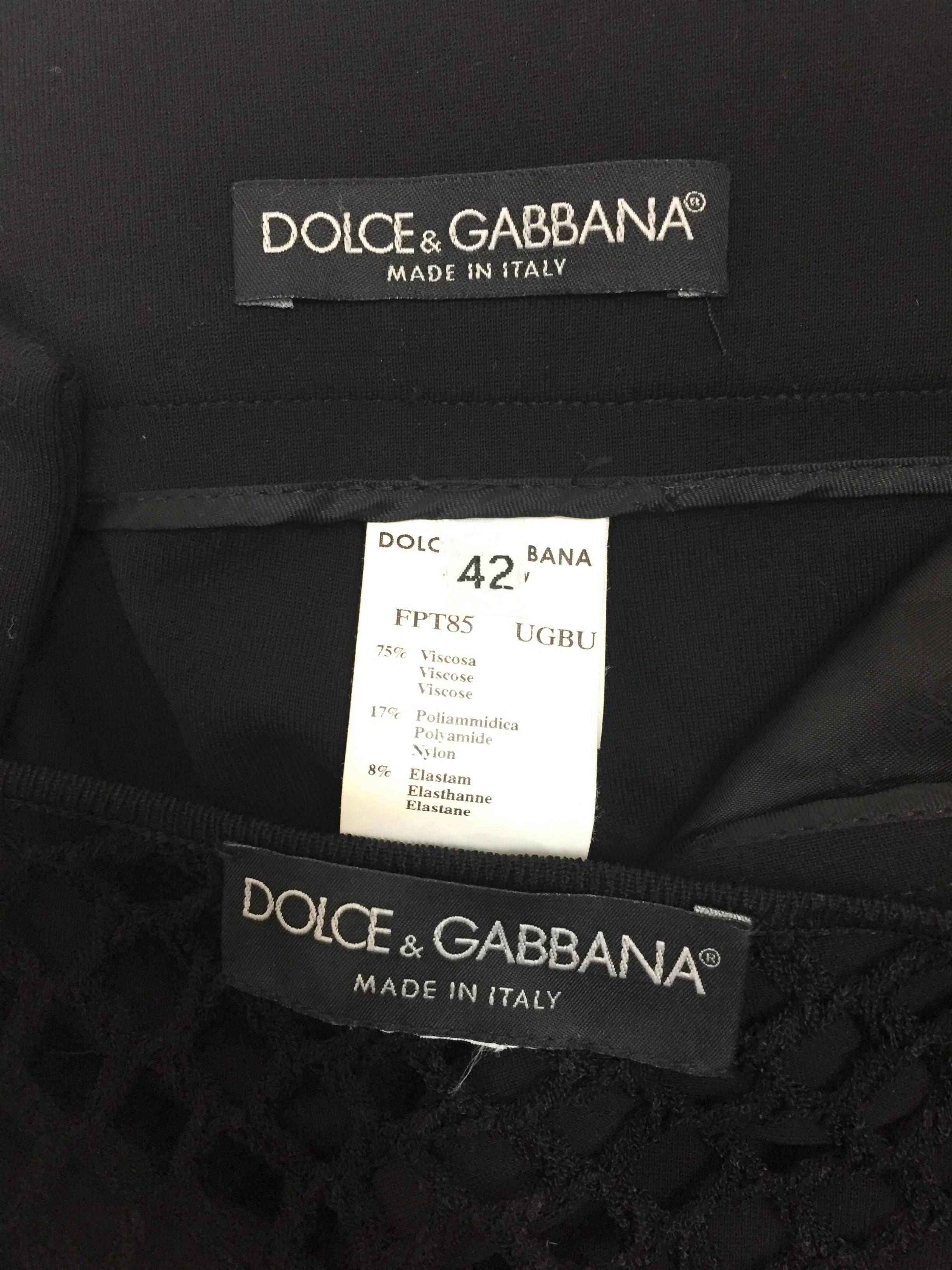 C. 2001 Dolce & Gabbana Black Fishnet Wrap Top & Pin-up High Waist Shorty Shorts In Excellent Condition In Yukon, OK