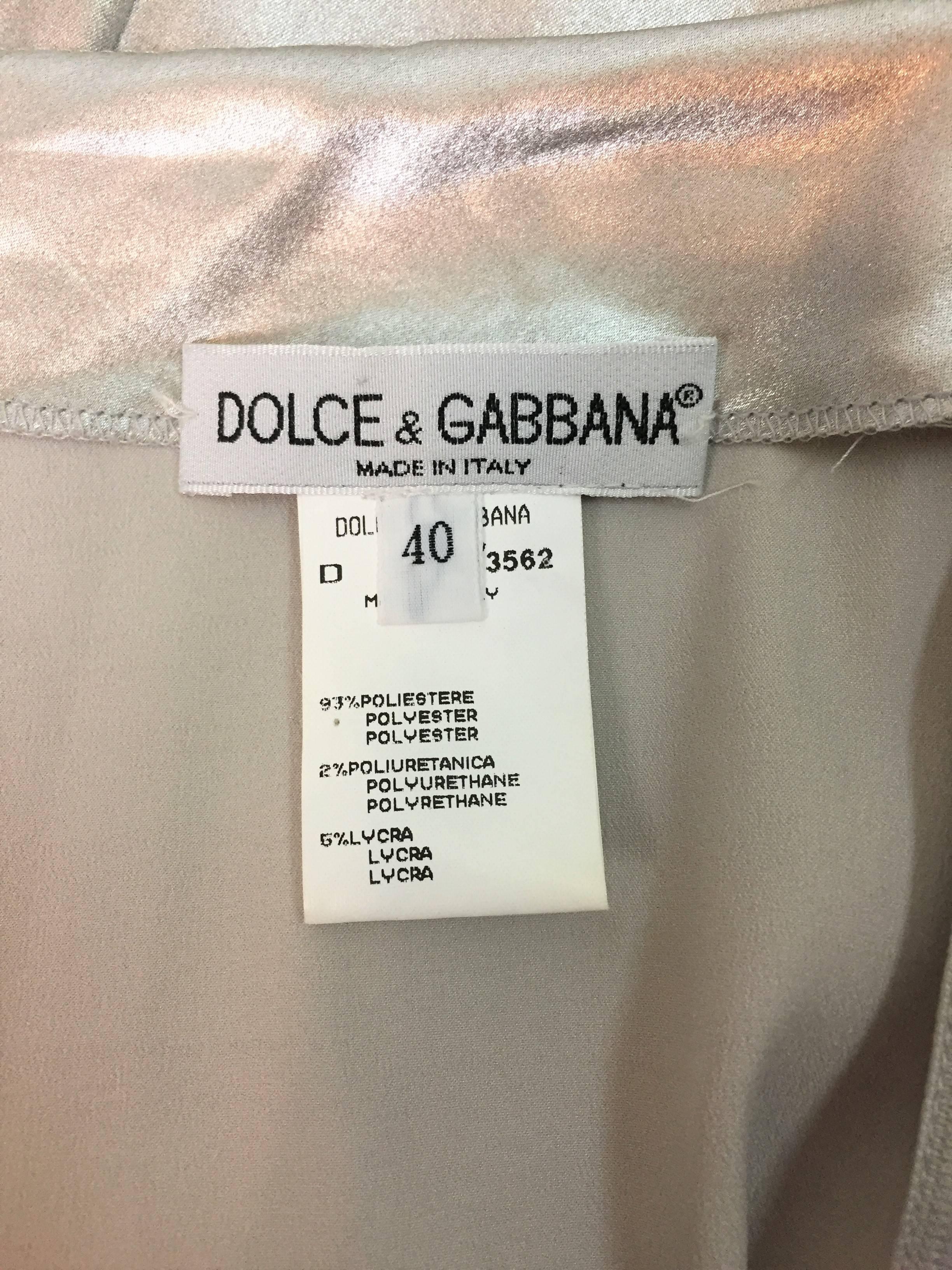 Dolce & Gabbana Liquid Silver Wiggle Pencil Skirt 40, F/W 1998  In Excellent Condition In Yukon, OK