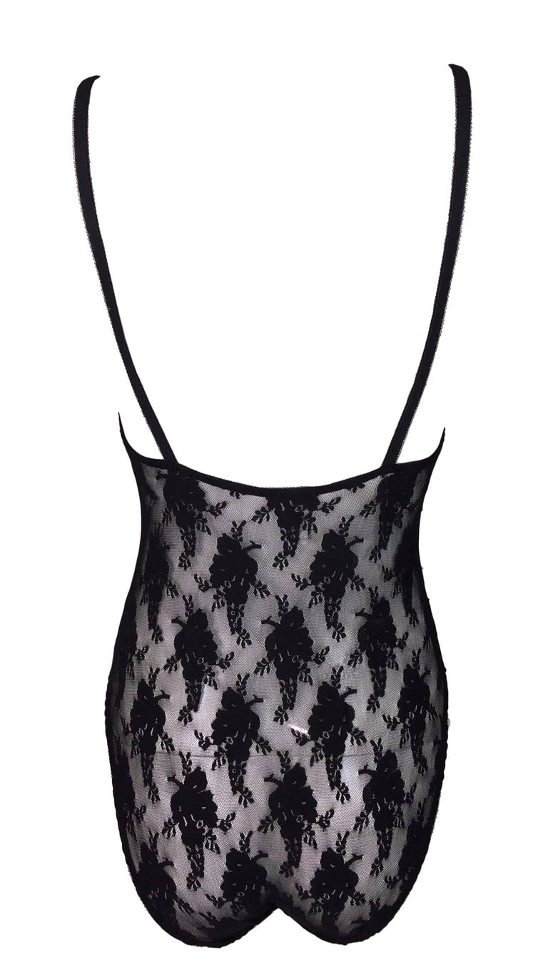 black v wire mesh and lace body by age