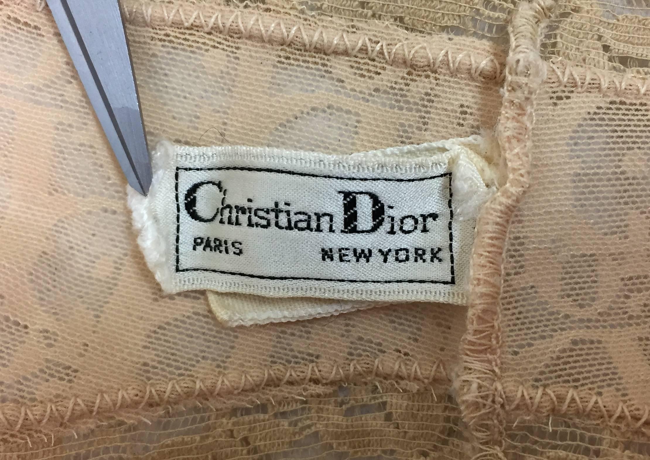 Brown 1990's Christian Dior Nude Sheer Mesh Monogram Garter Belt on Taraji P Henson