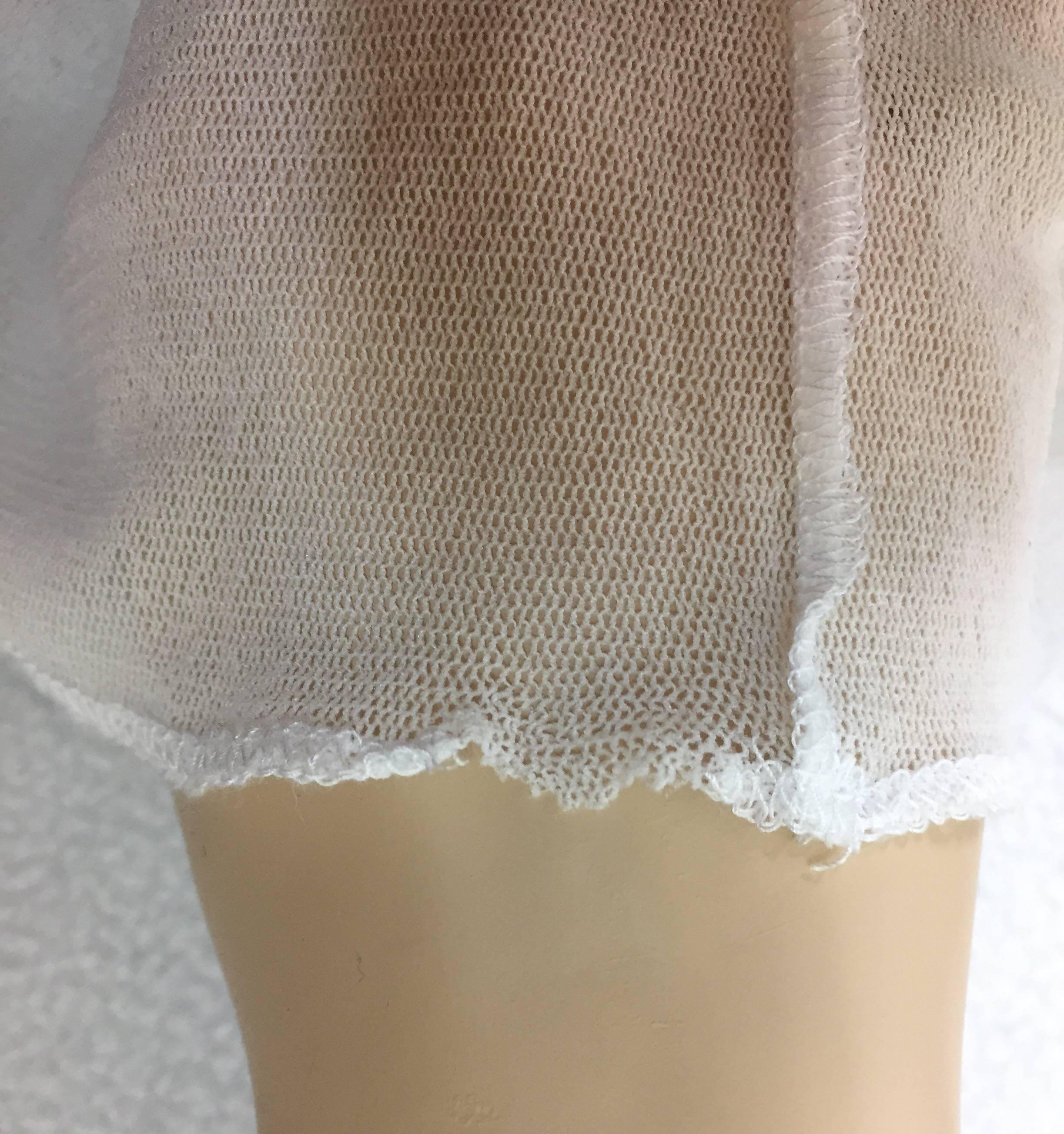 1990's Jean Paul Gaultier Sheer White Mesh Plunging Mini Dress In Excellent Condition In Yukon, OK