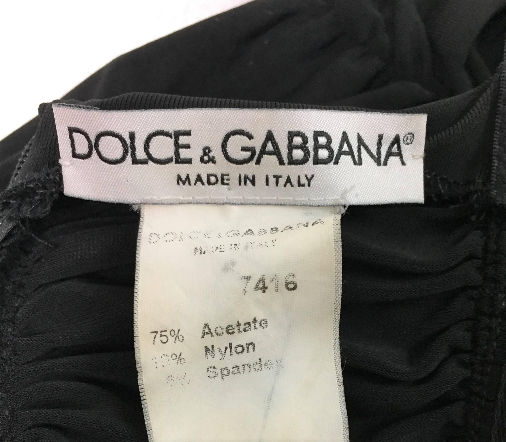C. 1995 Dolce & Gabbana Sheer Black Ruched Pin-Up Wiggle Dress In Excellent Condition In Yukon, OK