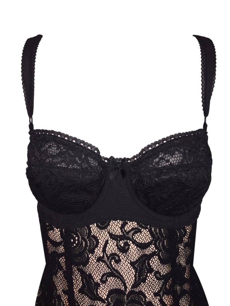 Mesh and silk bra top in black - Dolce Gabbana