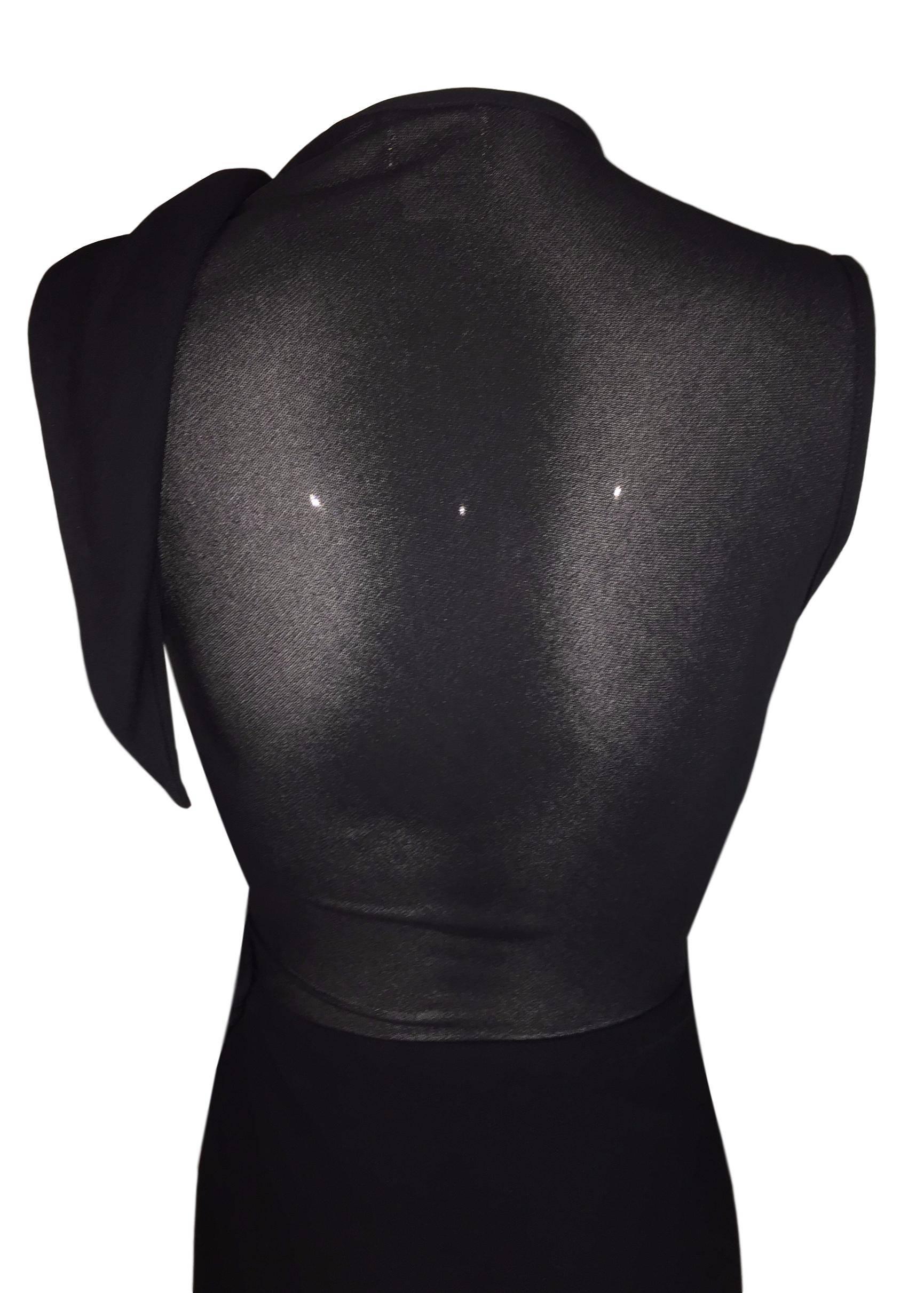1990's Vivienne Westwood Couture Sheer Black Avant Garde Long Dress Gown XS 2