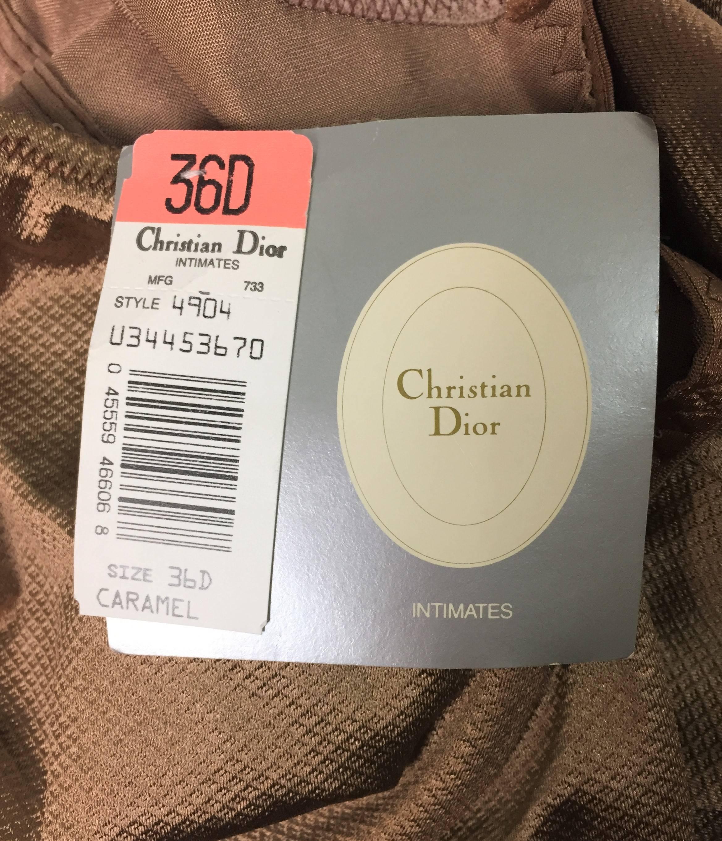 NWT 1990's Christian Dior Metallic Tan Underwire Shapewear Bodysuit 36D In New Condition In Yukon, OK