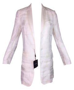 C. 2001 NWT Dolce & Gabbana Sheer Ivory Silk Dress Coat Blazer Menswear 38