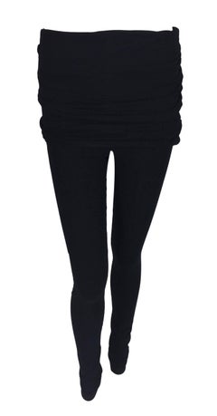 F/W 1990 Dolce & Gabbana Runway Black Strapless Jumpsuit Fold Over Skirt Legging