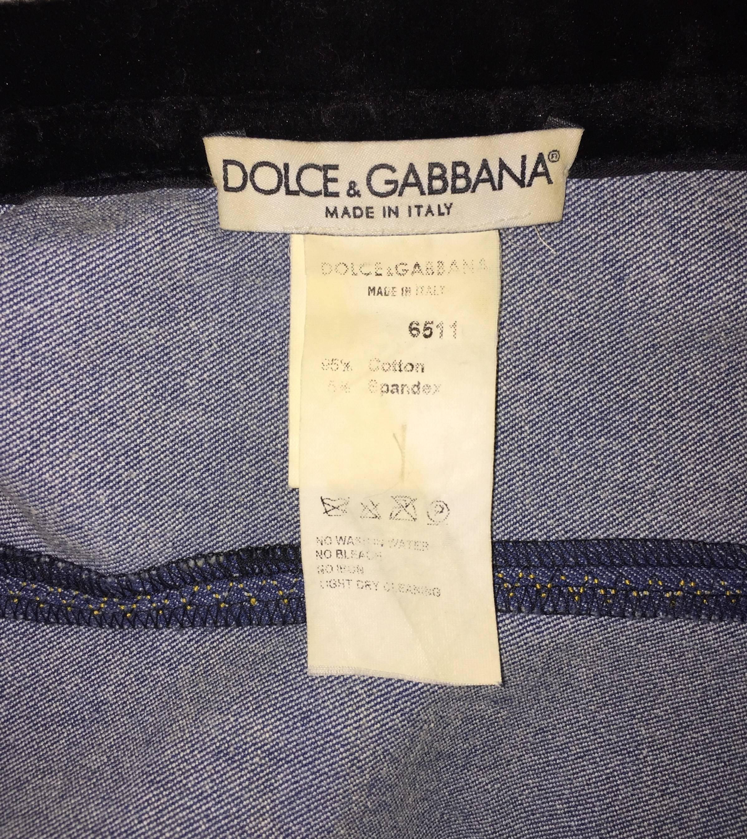 F/W 1996 Dolce & Gabbana Pin-Up Blue Denim Corset Wiggle Dress 38 In Excellent Condition In Yukon, OK