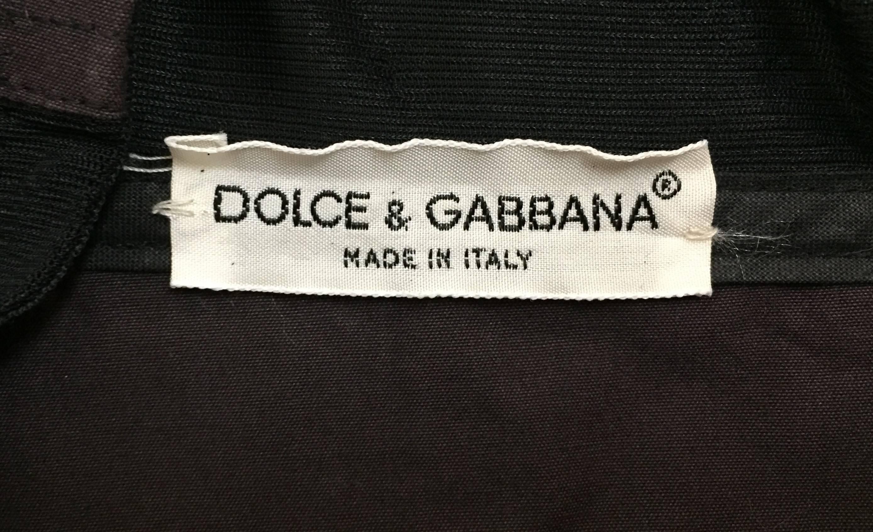 Women's 1989 Dolce & Gabbana Vintage Black Sheer Mesh Corset Crop Top M L 44