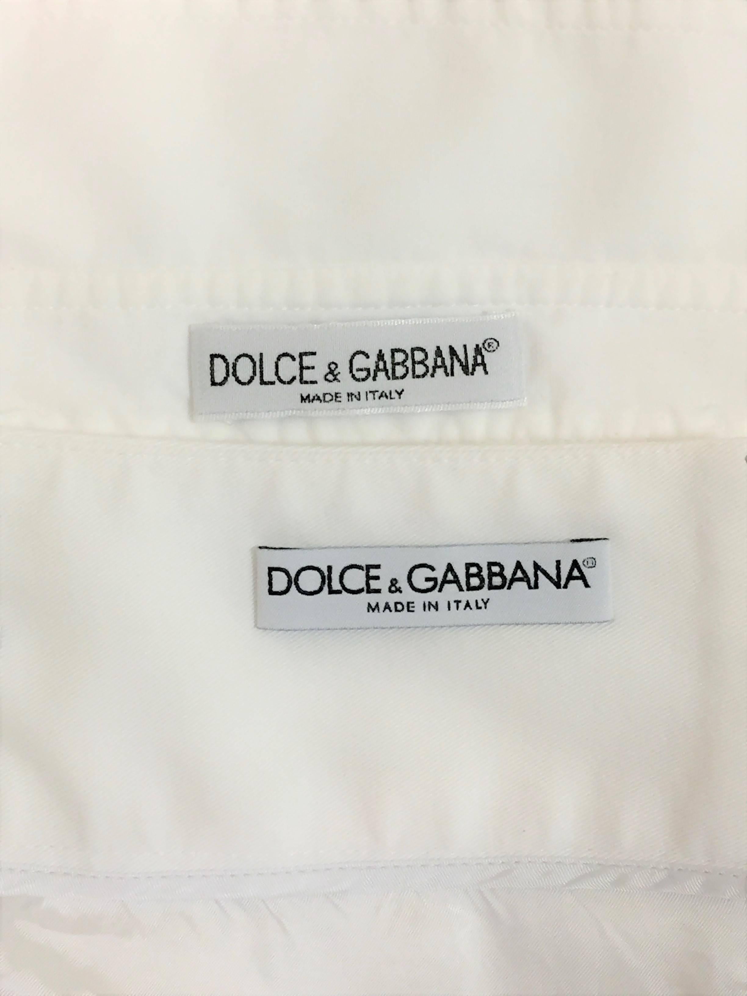 Gray 1996 Dolce & Gabbana White Crop Top & Wiggle Pencil Skirt Set XS/S