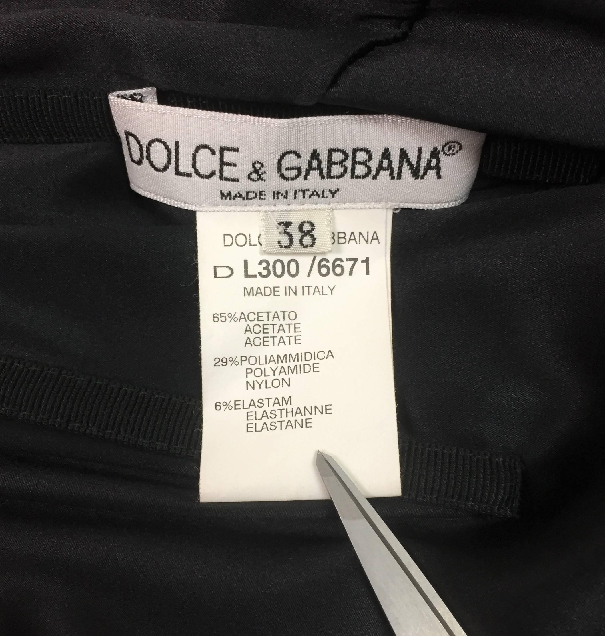 S/S 1999 Dolce & Gabbana Faux Leather Liquid Bodycon Pin-Up Black Dress 38 In Good Condition In Yukon, OK