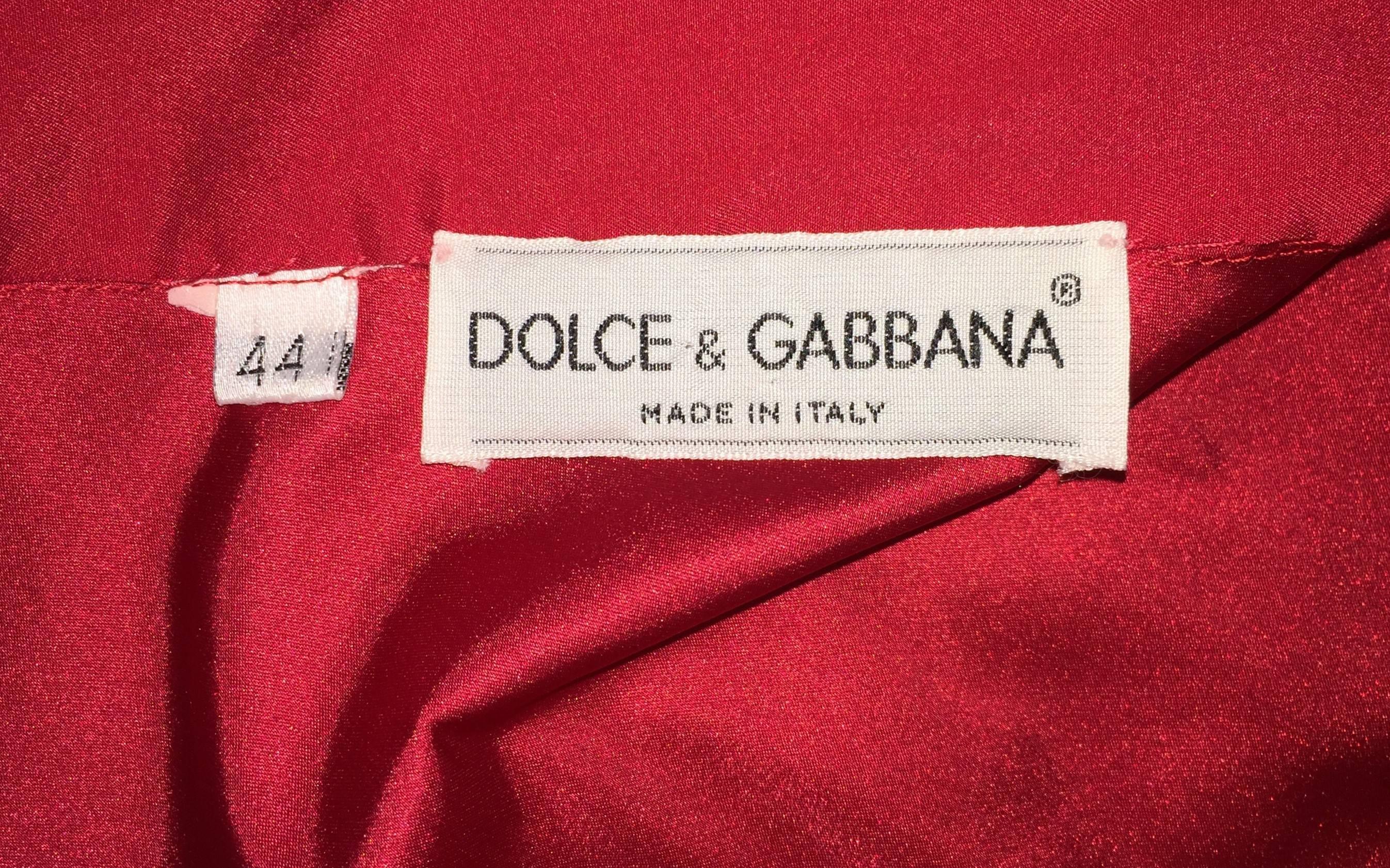 1992 Dolce & Gabbana 50's Pin-Up Style Red Crop Top & Down Puffy Mini Skirt Set In Good Condition In Yukon, OK