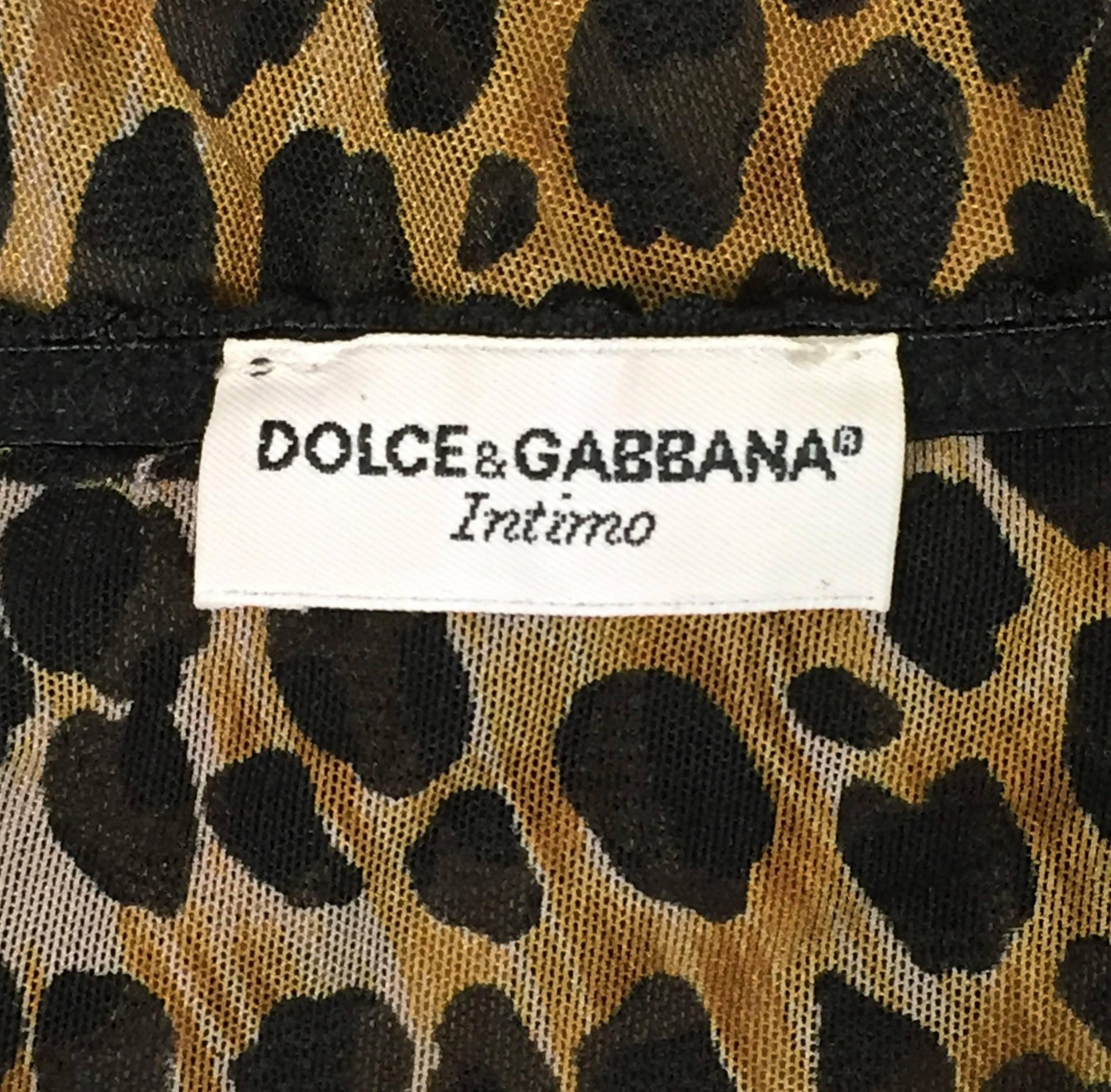 Women's 1990s Dolce & Gabbana Sheer Mesh Leopard Blouse Top and Pant Ensemble XS/S