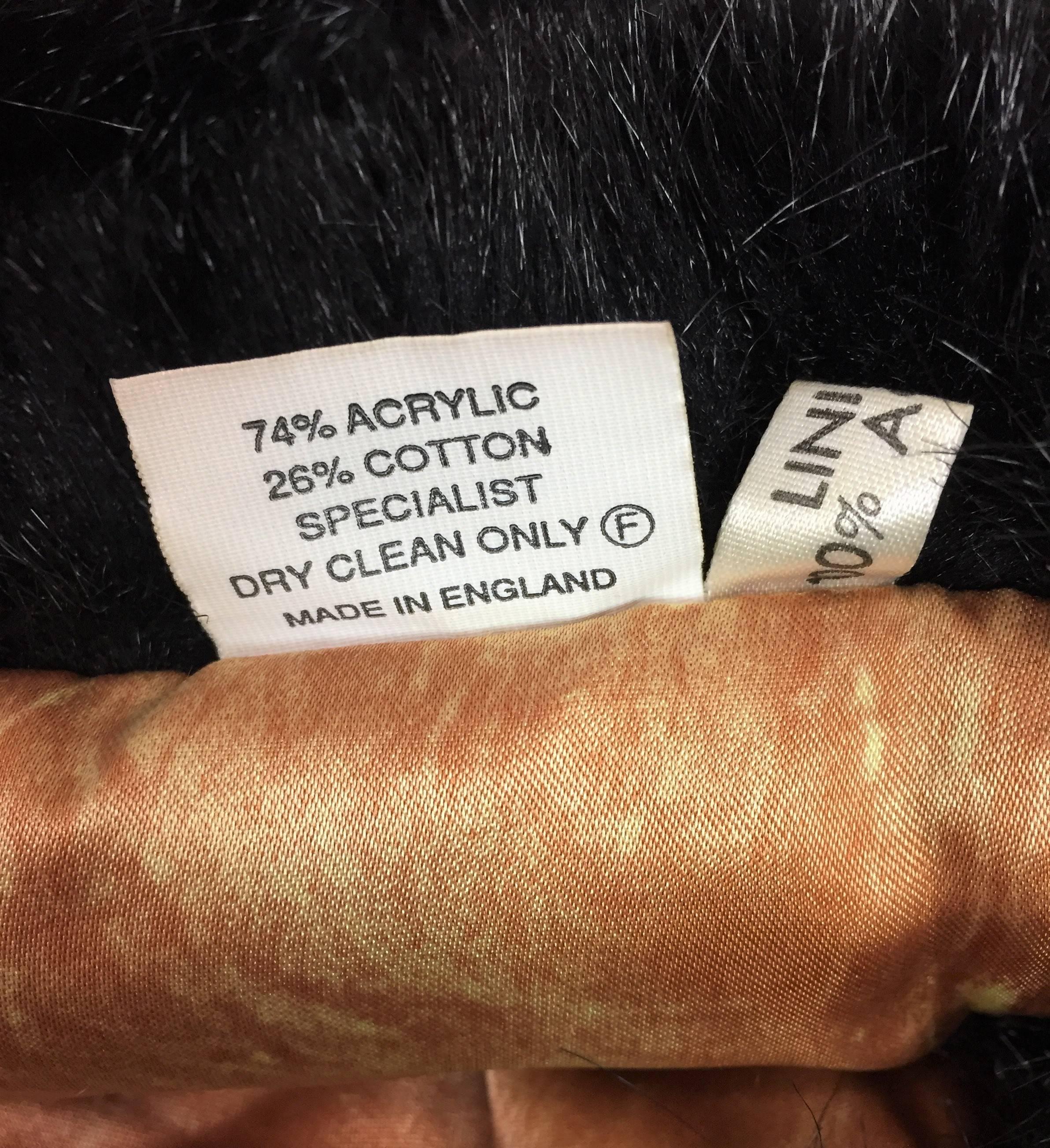 F/W 1993 Vivienne Westwood Gold Label Black Cropped Faux Fur Bolero Jacket 1