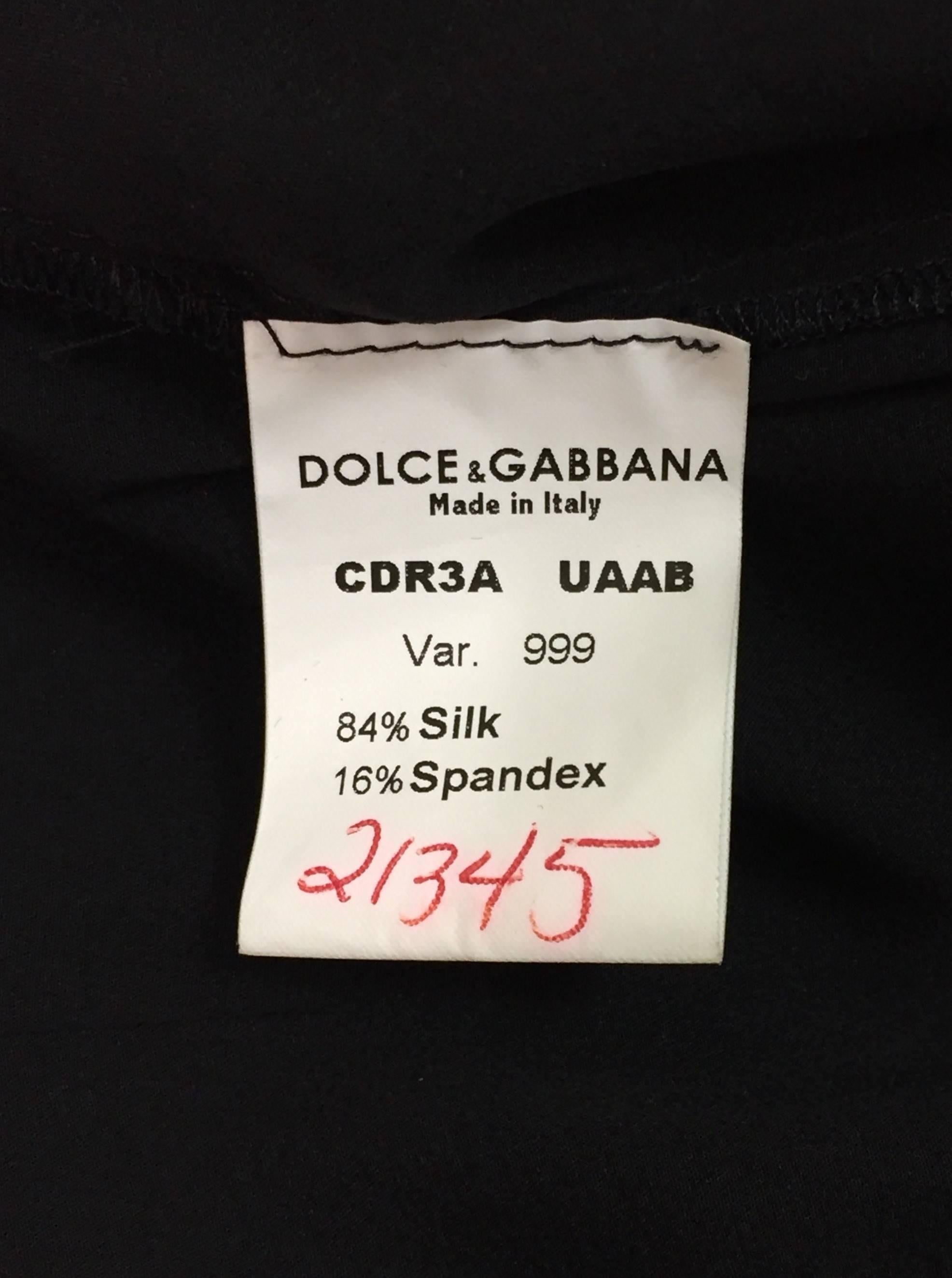 Black 1996 Dolce & Gabbana Sheer Silk Stretch Wiggle Pin-Up Pencil Dress 38