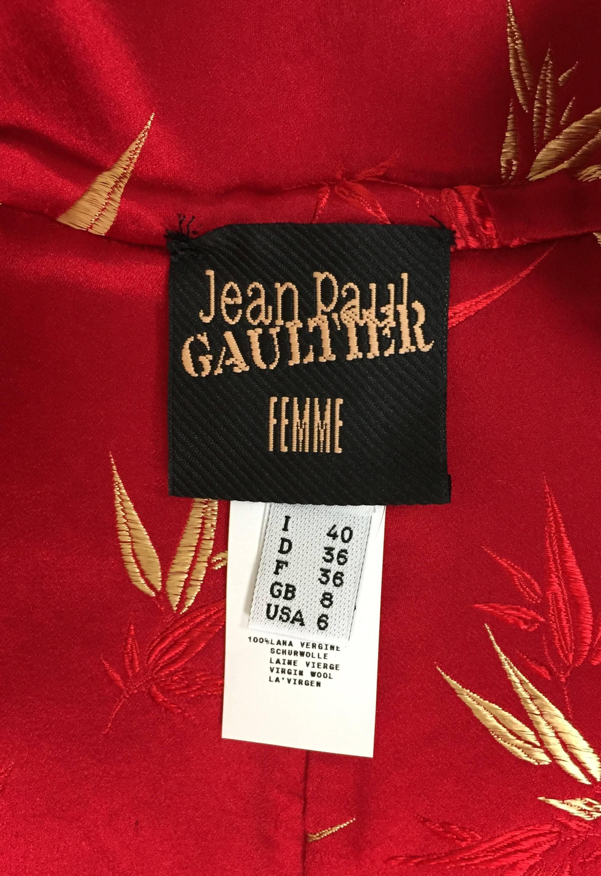 Jean Paul Gaultier F/W 2001 Black Chinoiserie Chinese Military Coat Dress 4