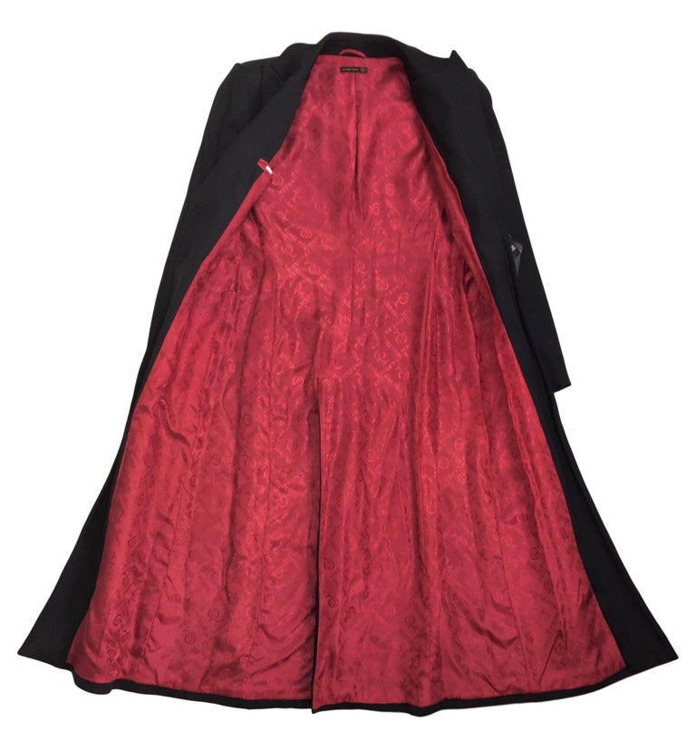 Black overcoat shop red lining