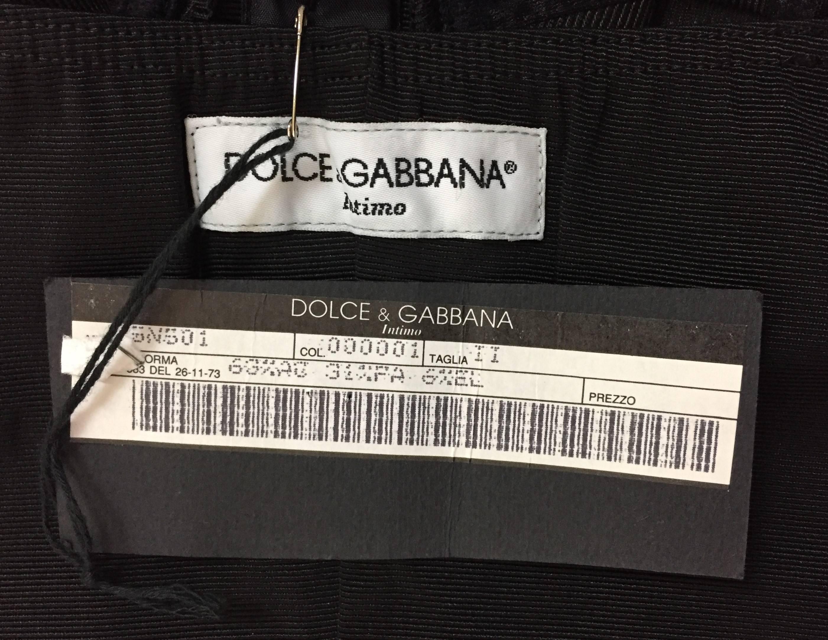 NWT 1990's Dolce & Gabbana Black Corset Bodysuit Top In New Condition In Yukon, OK