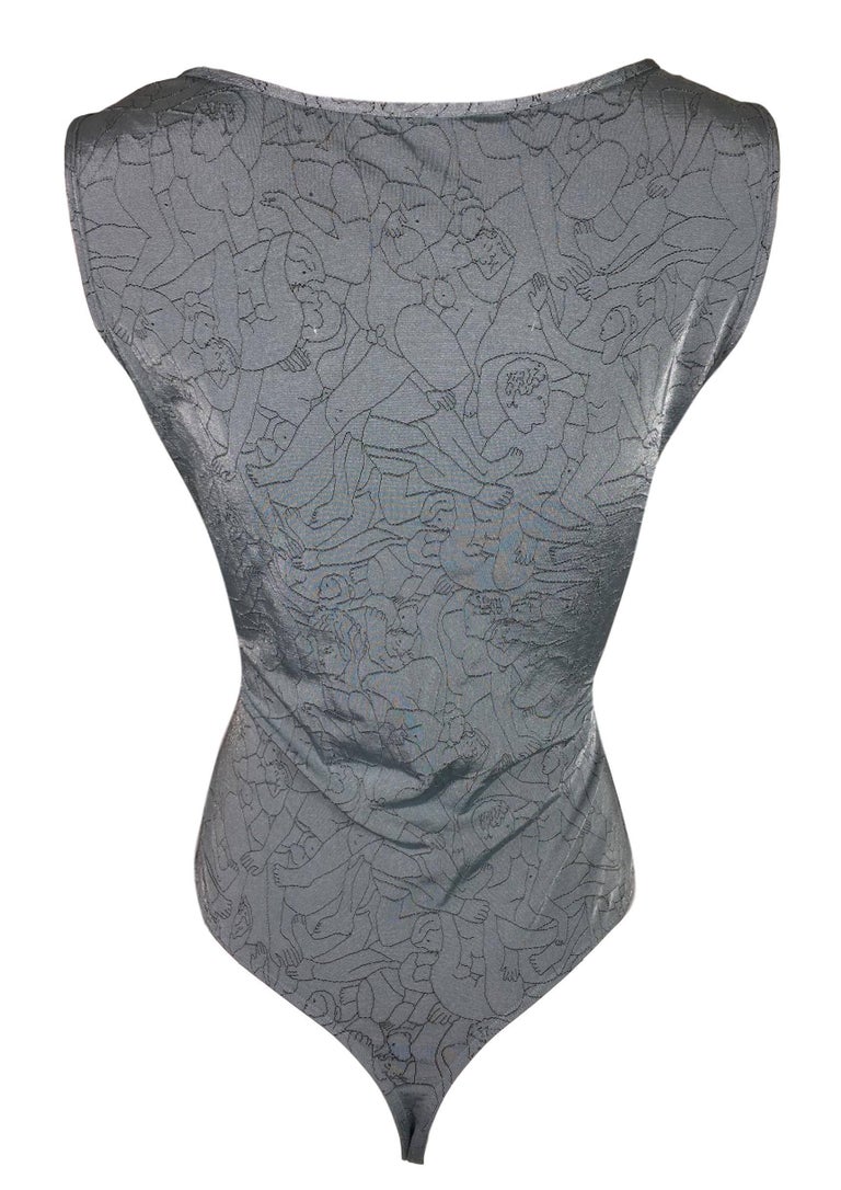 2004 Vivienne Westwood x Wolford Pearl Blue Orgie Print
