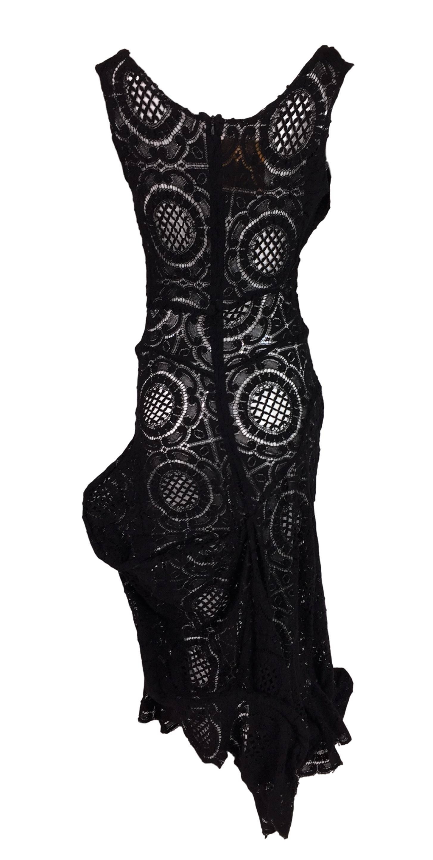 S/S 2002 Vivienne Westwood Couture OOAK Sheer Black Avant Garde Dress 2