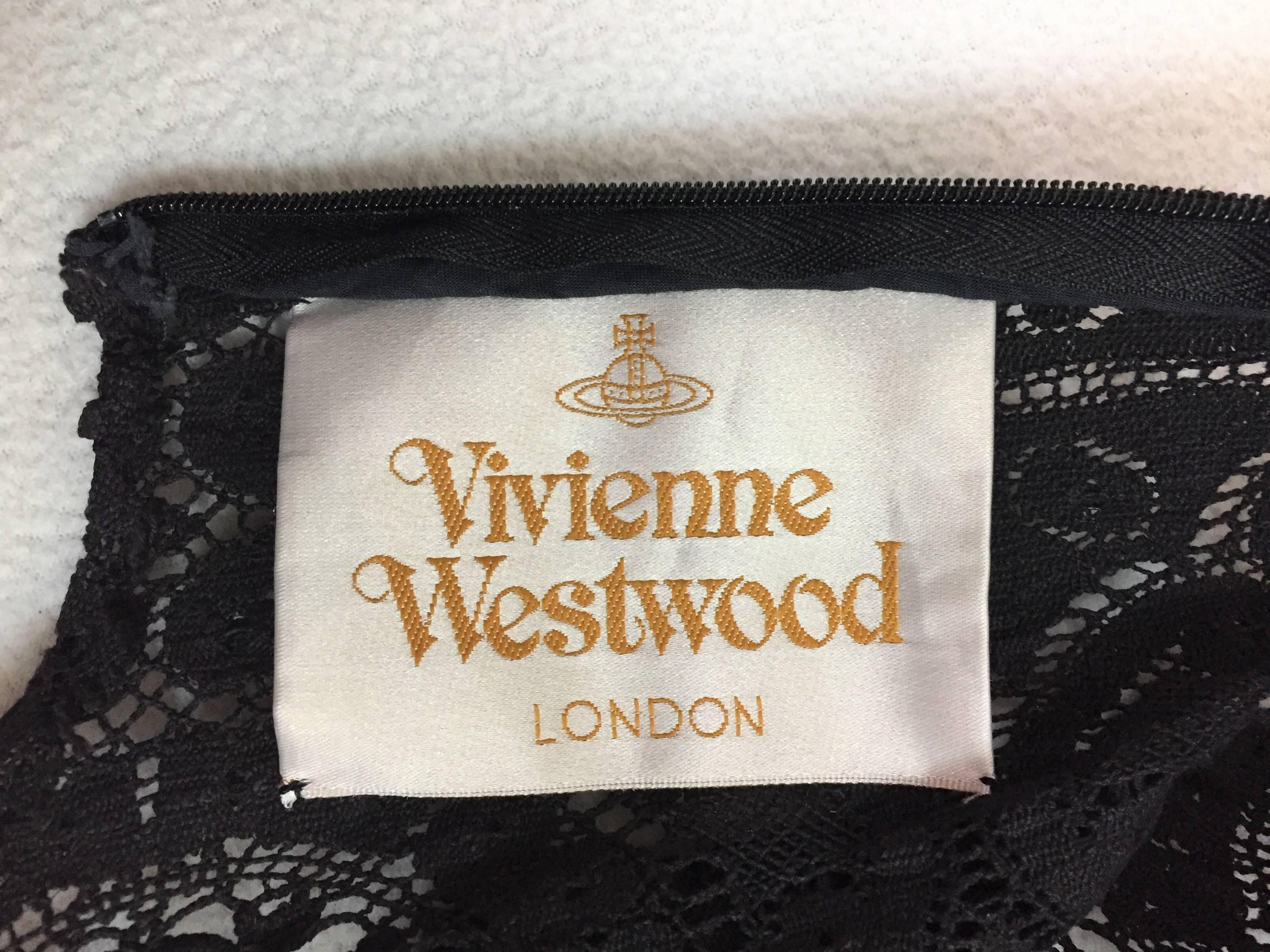 S/S 2002 Vivienne Westwood Couture OOAK Sheer Black Avant Garde Dress 5