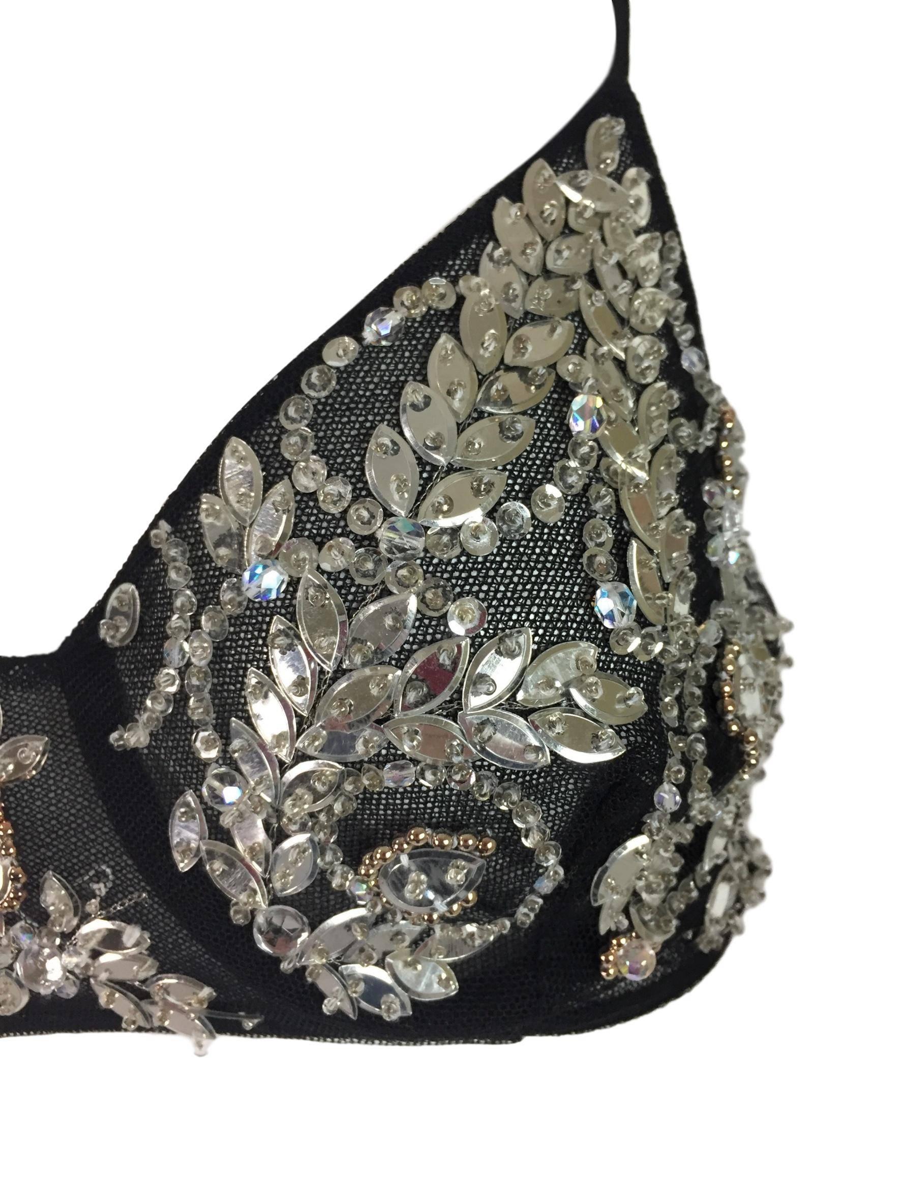 DESIGNER: 1990's La Perla Ritmo- known as La Perla now. 

Please contact for more information and/or photos.

CONDITION: Good- no flaws, this has not been worn but there are a few beads that loosened and were re-sewn, please see last photo.