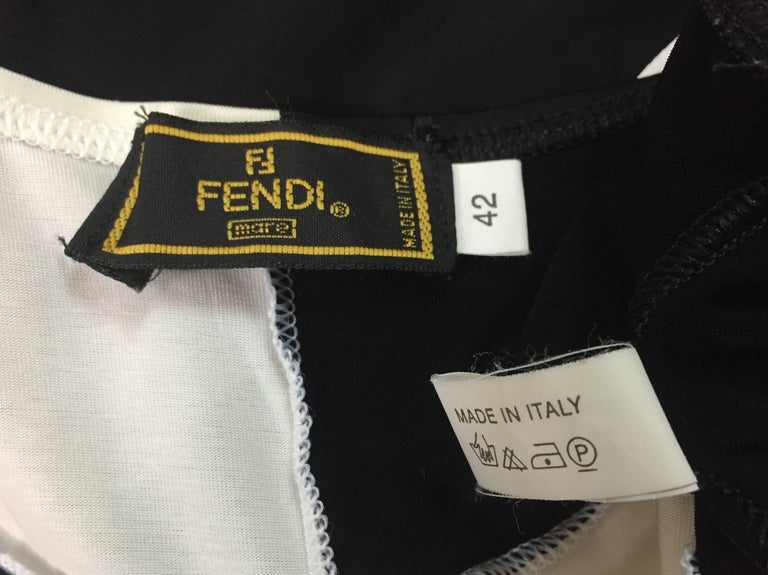 1990's Fendi by Karl Lagerfeld Sheer Black and White Color Block Long ...
