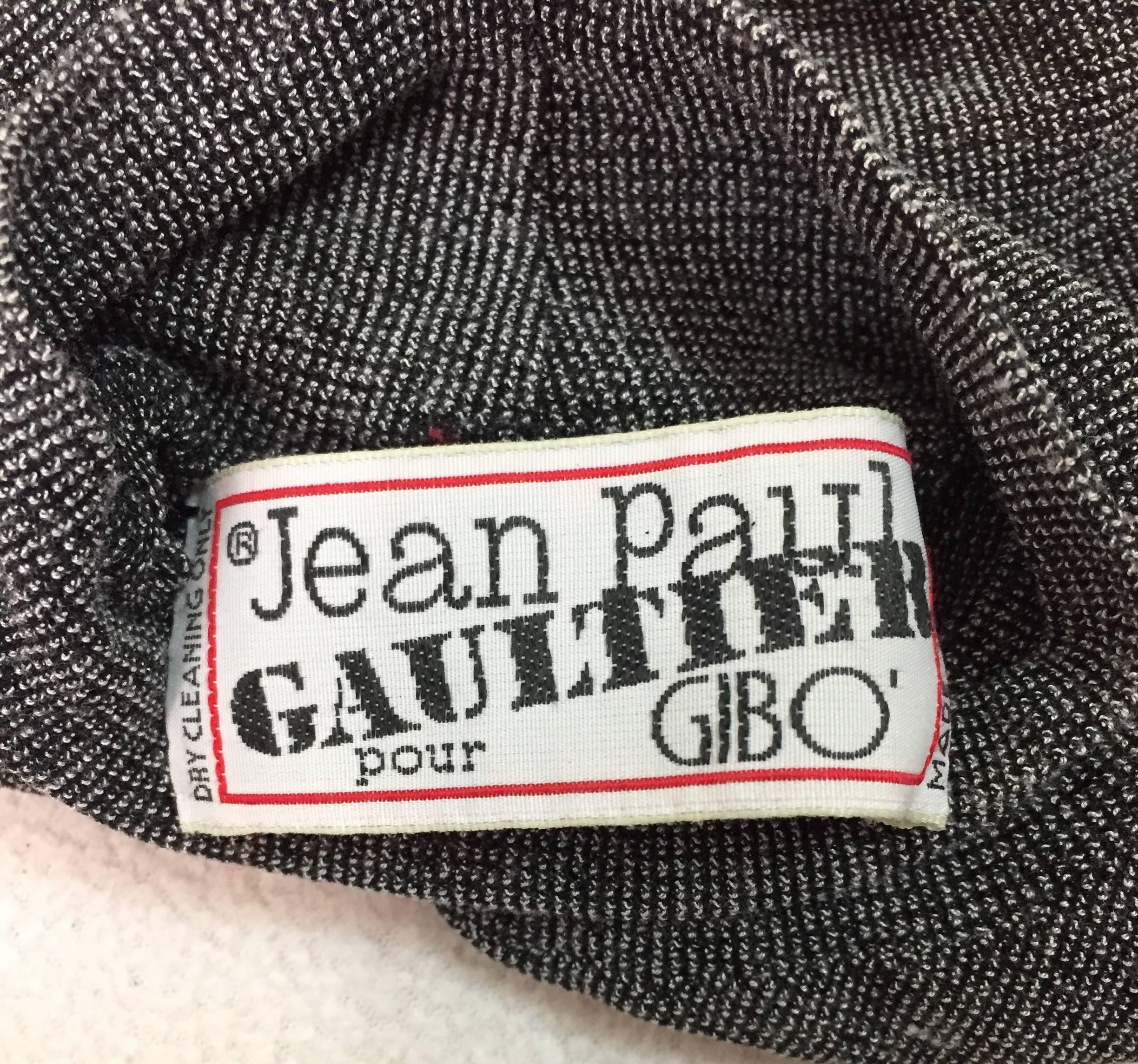 Vintage 1980's Jean Paul Gaultier Gibo Black and White Sheer Mesh Bodysuit  at 1stDibs | jean paul gaultier pour gibo