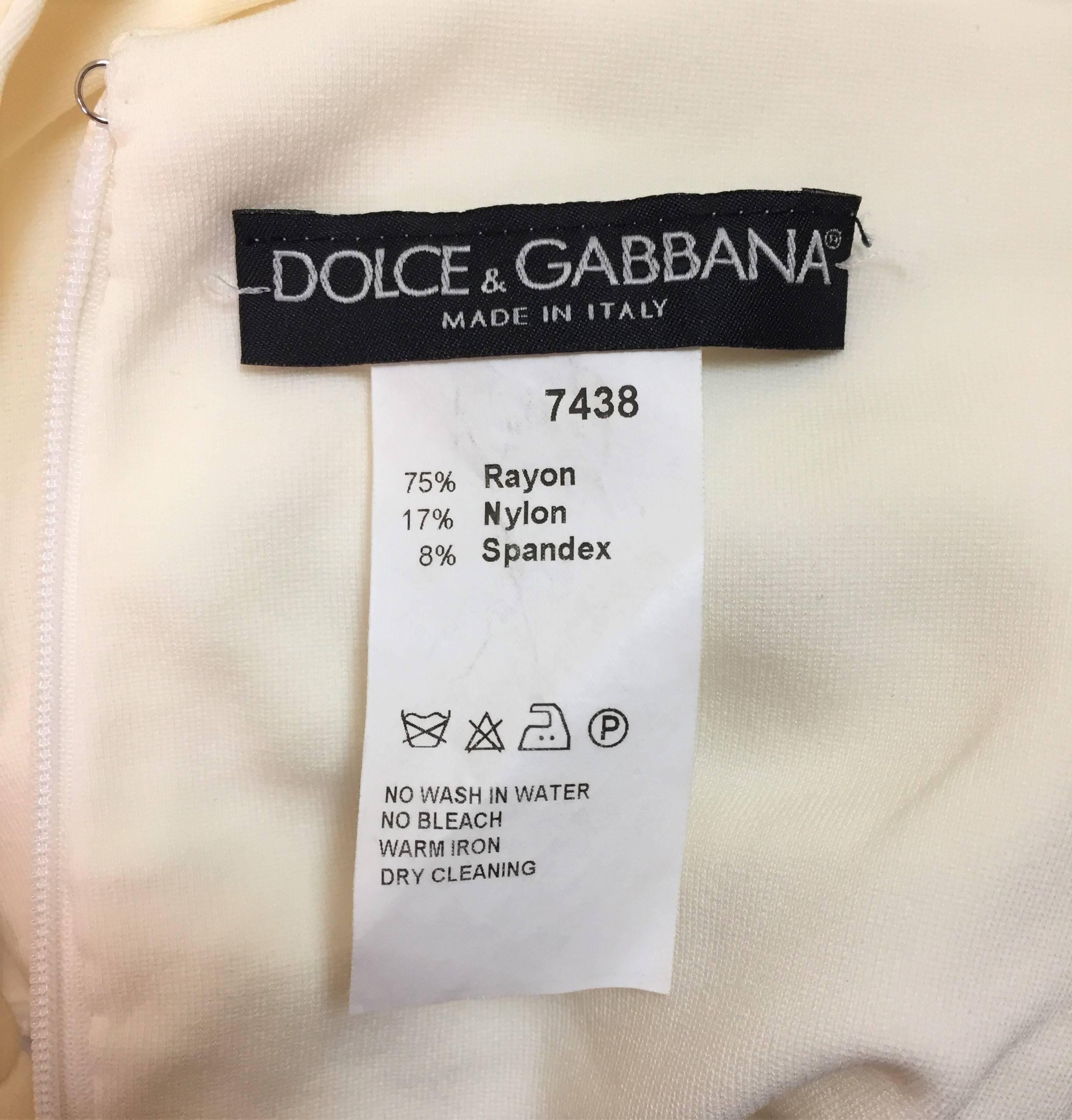 Gray S/S 2001 Dolce & Gabbana Runway Pin-Up Ivory Halter Long Mermaid Dress