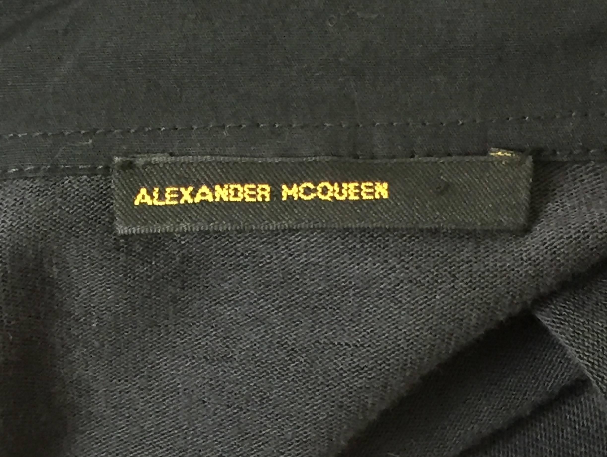 Alexander McQueen Runway Sheer Black Plunging Asymmetrical Dress, F / W 1997  2