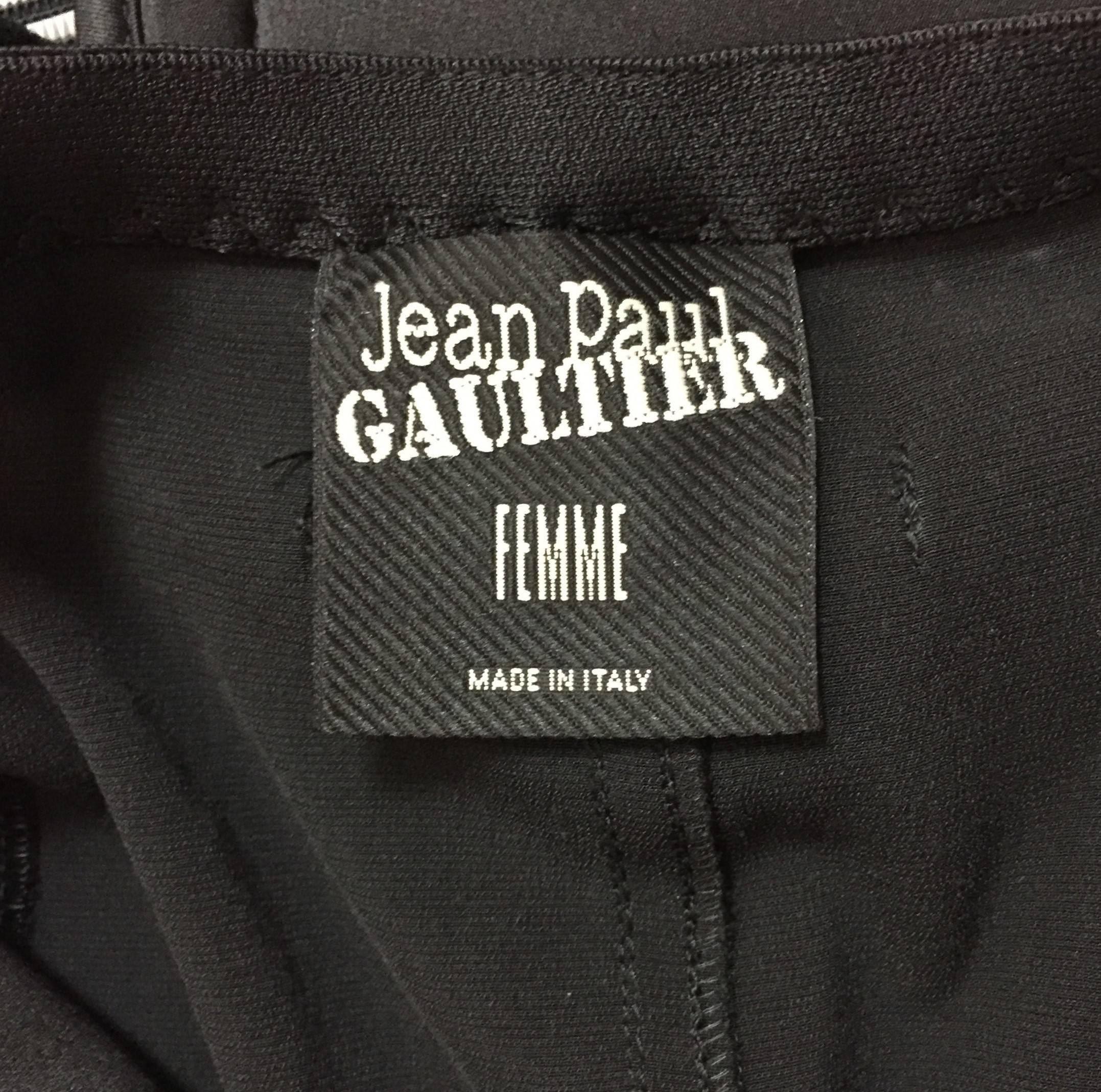 Jean Paul Gaultier Black Kimono Corset Plunging Wiggle Pin-Up Dress, 2000s  1