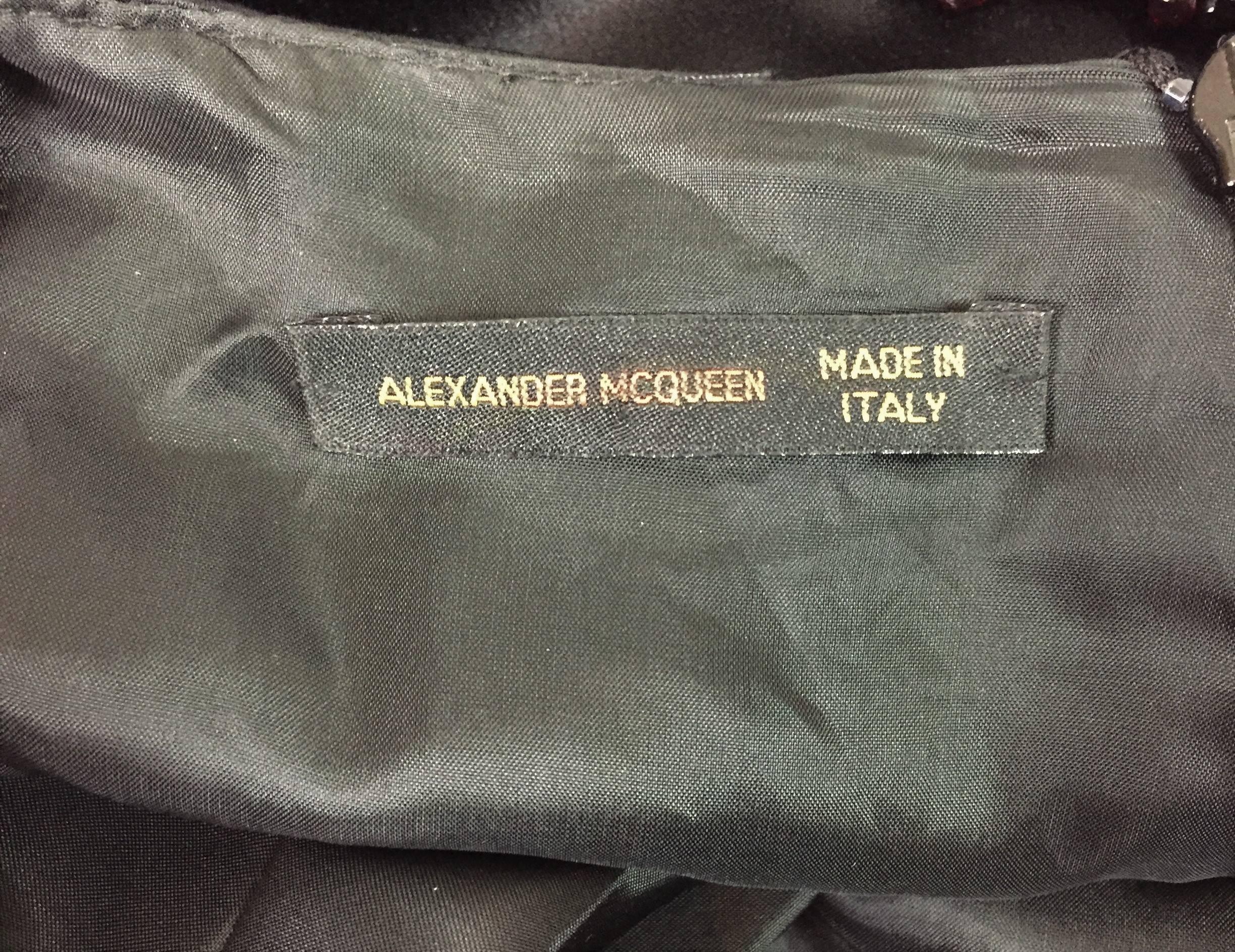 Women's Alexander McQueen Long Black Lace Flamenco Silk Gown Dress, S / S 2002 