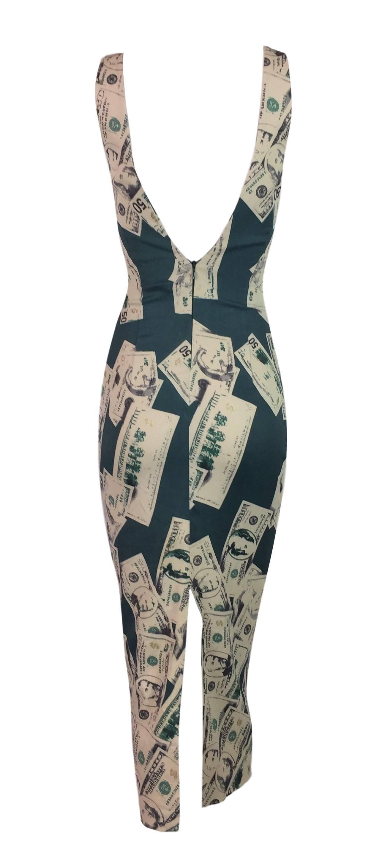 DESIGNER: S/S 2001 D&G by Dolce & Gabbana

Please contact for more information and/or photos.

CONDITION: Good- Some of the bills have green that appears to be just part of the print, not sure, please see many photos provided. Extremely minor!