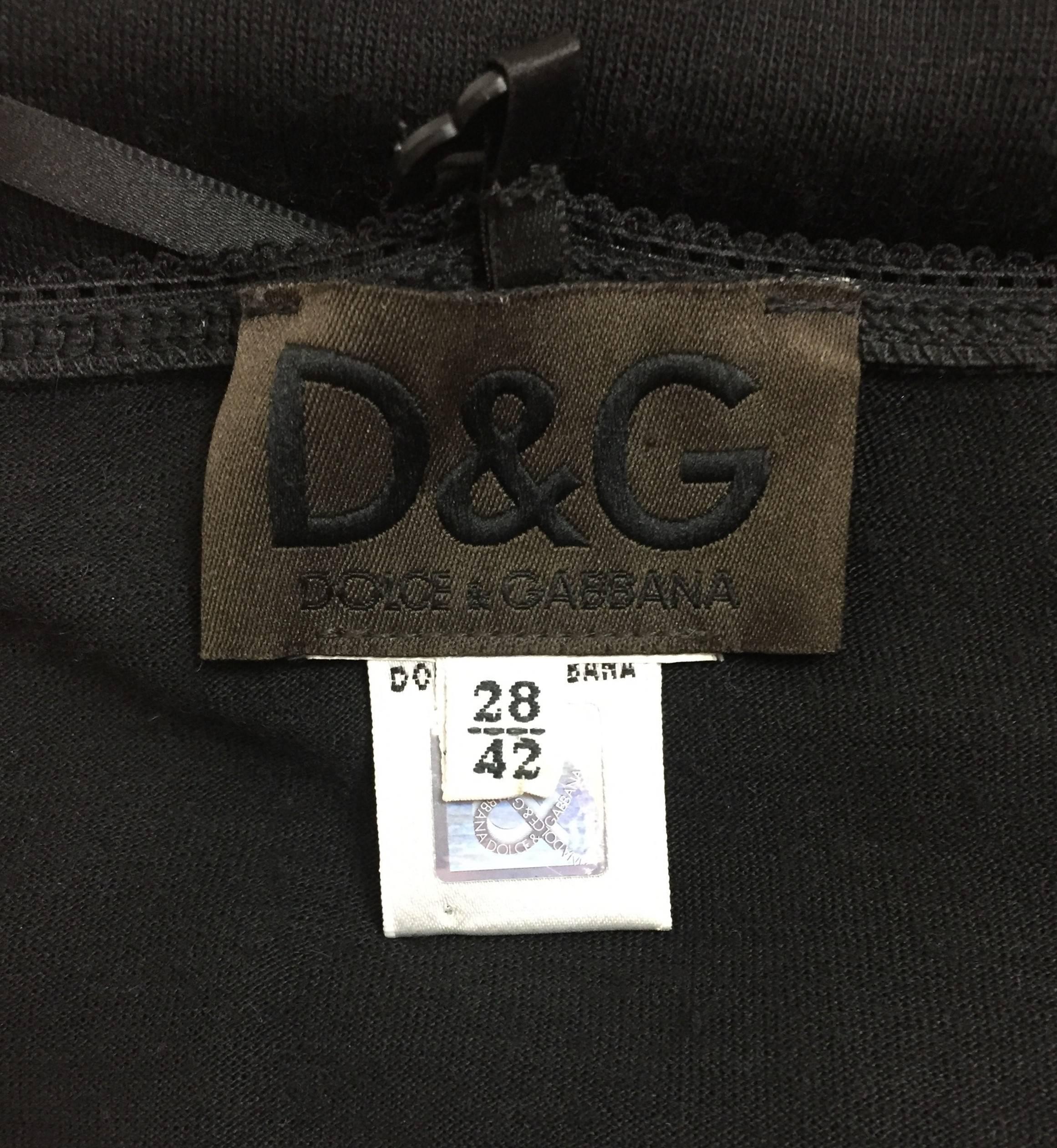 1990's D&G by Dolce & Gabbana Long Sheer Black Dress Gown w Mary Charm In Good Condition In Yukon, OK