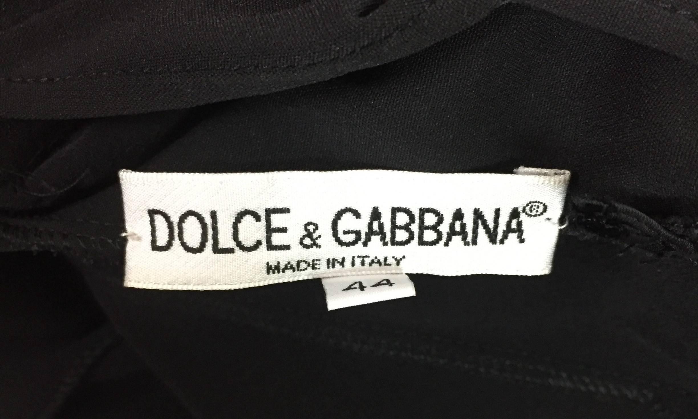 1998 Dolce & Gabbana Sheer Black Silk Wide Neck Pin-Up Wiggle Dress In Excellent Condition In Yukon, OK
