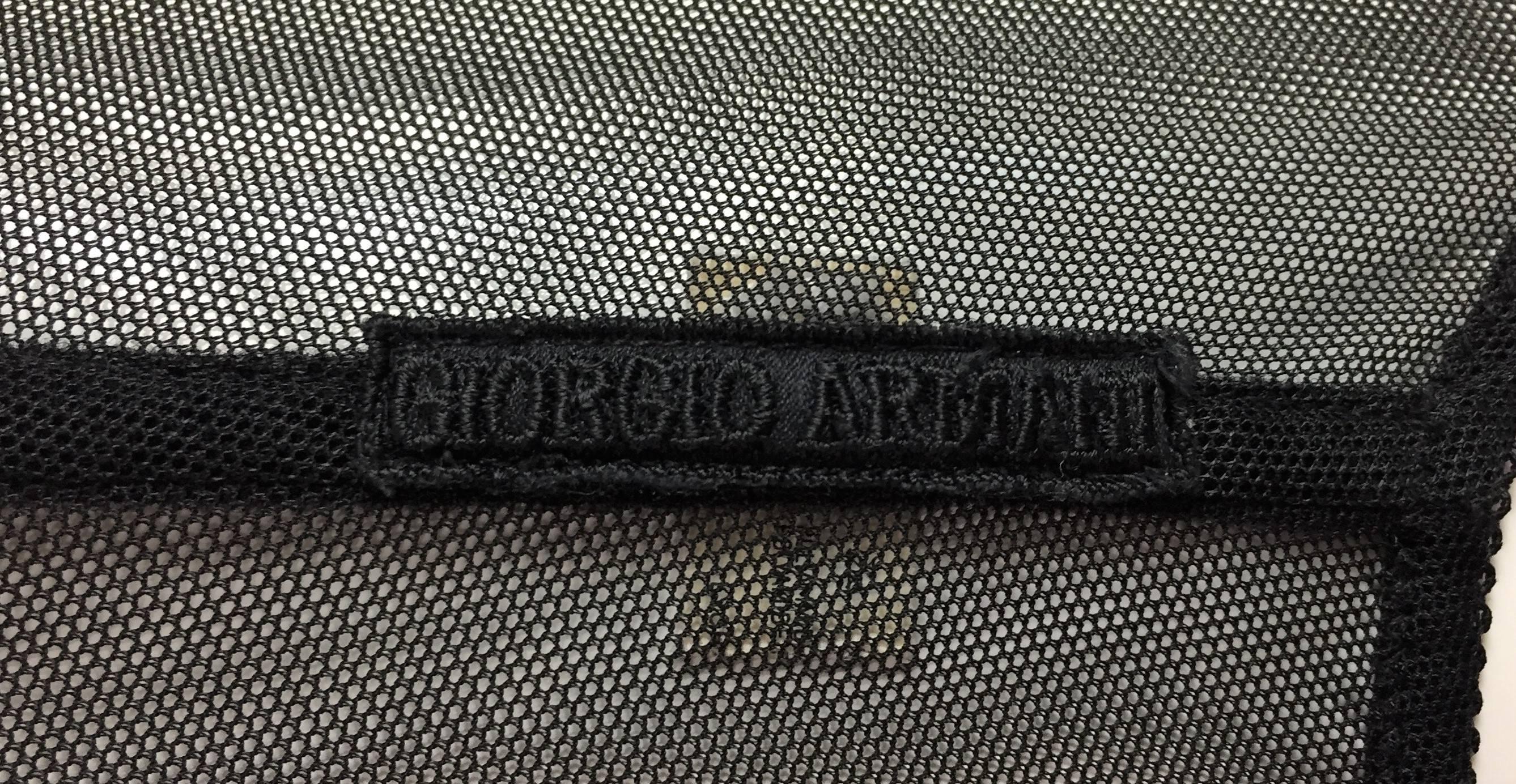 1990's Giorgio Armani Sheer Black Mesh Strapless Bodysuit Top 1
