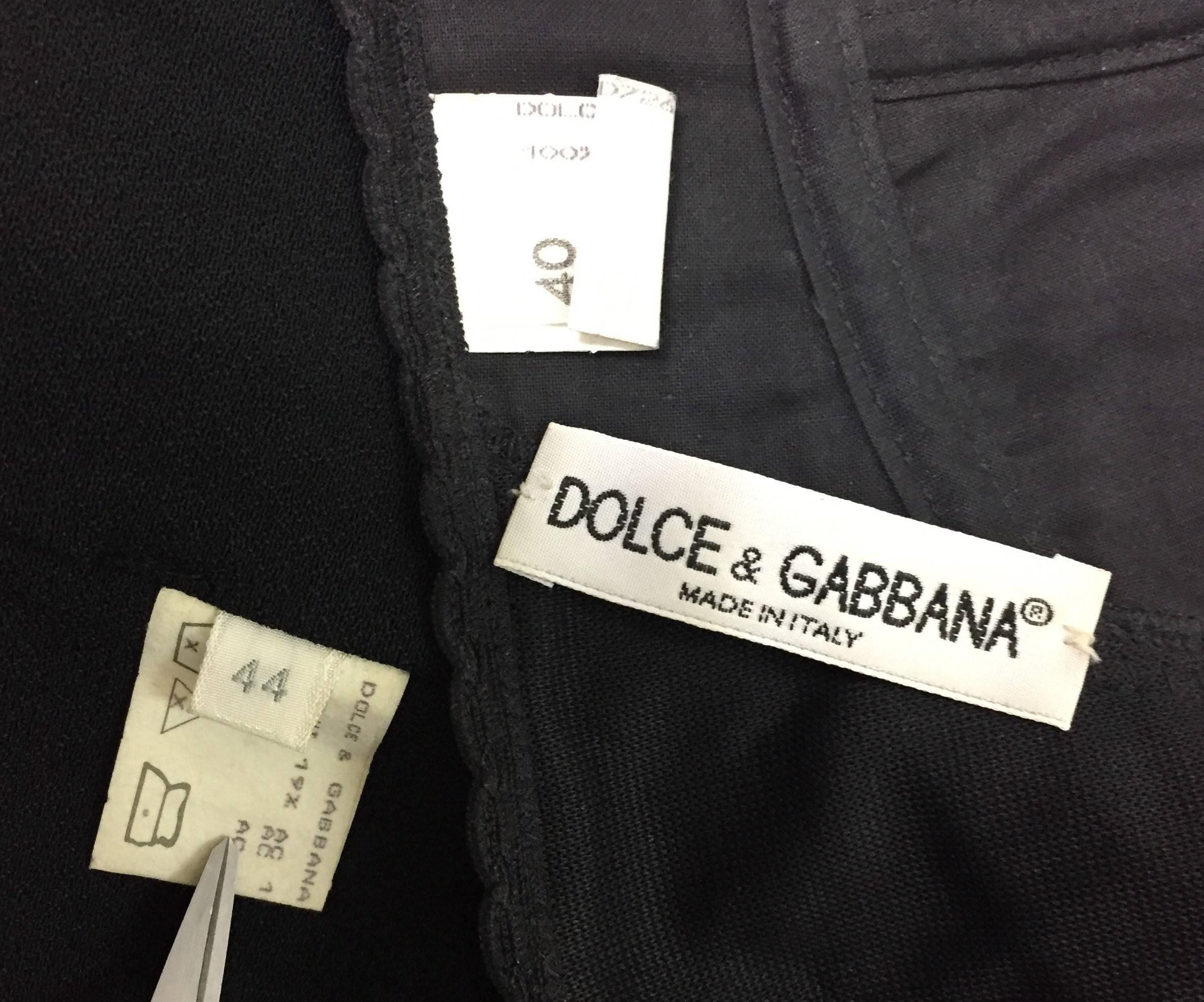 Women's 1993 Dolce & Gabbana Black Corset Crop Top & High Waist Flared Long Skirt