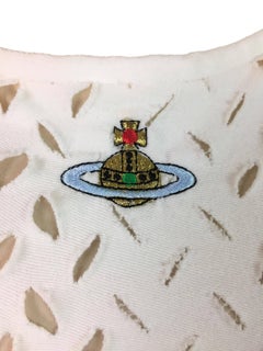 S/S 1991 Vivienne Westwood 'Cut-Slash-Pull' Ivory Slashed Crop Top