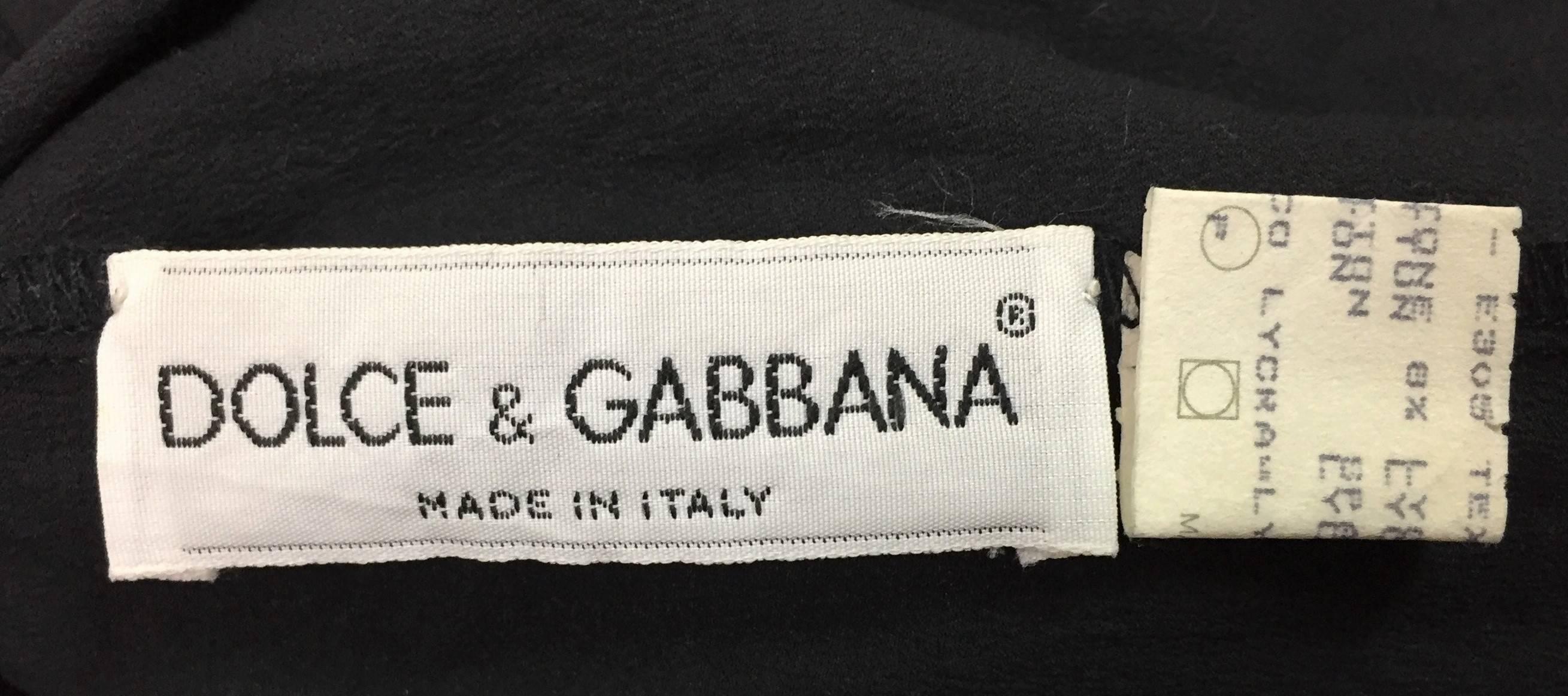 S/S 1991 Dolce & Gabbana Runway Sheer Black Off Shoulder Wiggle Mini Dress In Good Condition In Yukon, OK