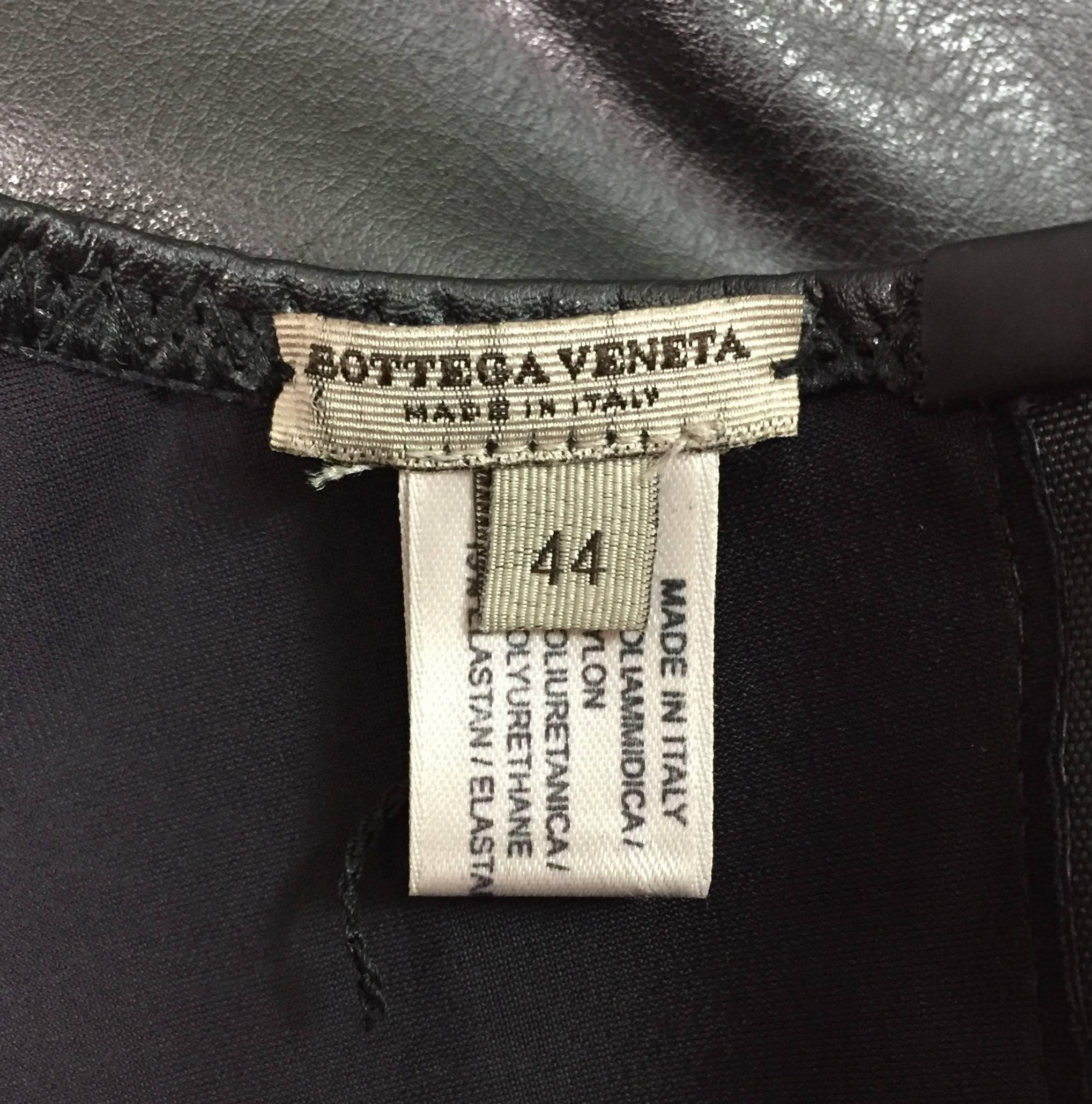 Unworn 1990s Bottega Veneta Black Dominatrix Pleather Rubber Bodysuit Top In New Condition In Yukon, OK