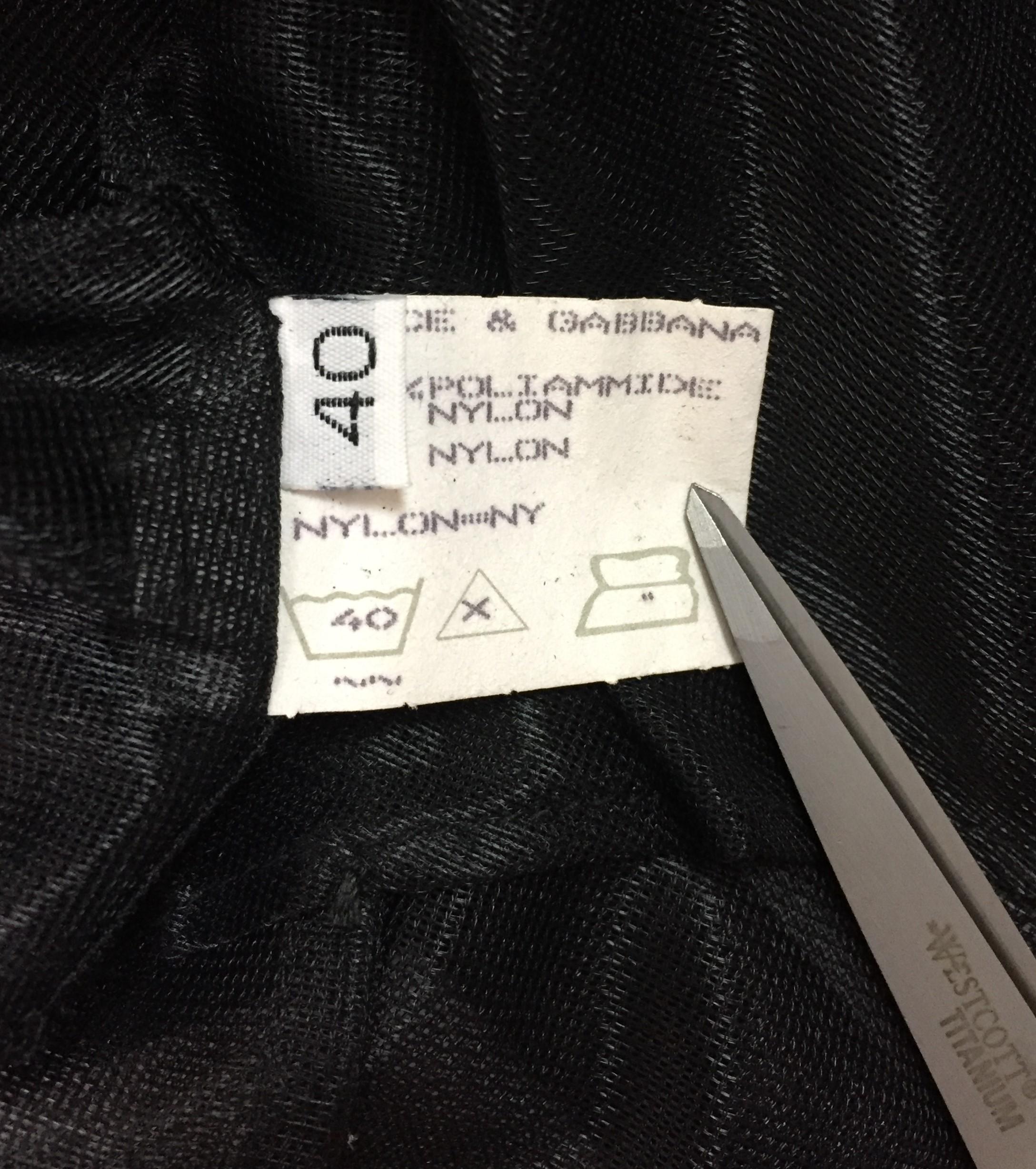 S/S 1995 Dolce & Gabbana Sheer Black Nylon Long Blazer Jacket In Good Condition In Yukon, OK