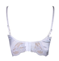 1990's Christian Dior Ivory Plunging Lace Bustier Bra Crop Top 36C