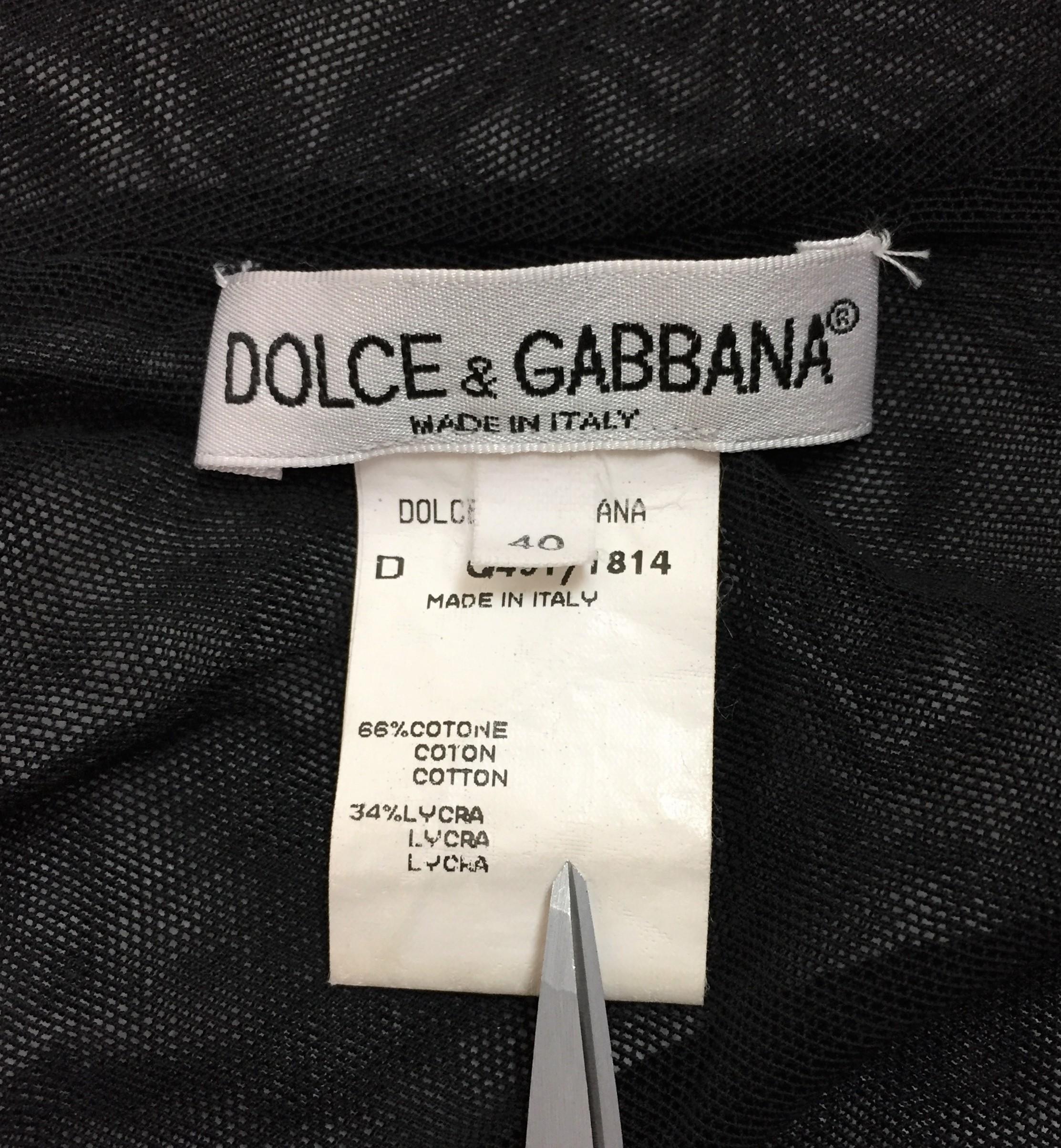 Women's S/S 1998 Dolce & Gabbana Runway Sheer Black Mesh Madonna Mary Tunic Top