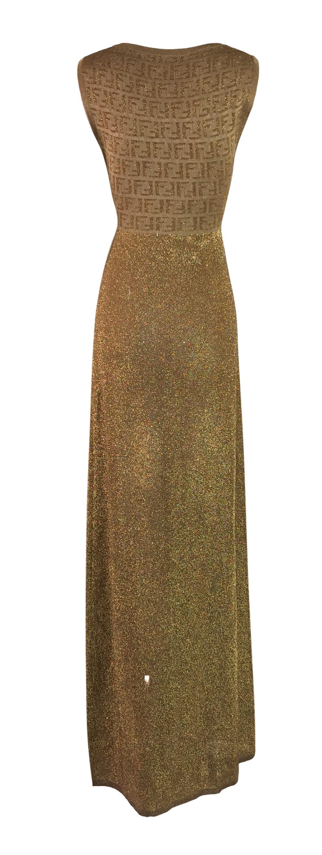 gold fendi dress
