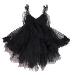 Vintage Dolce & Gabbana Runway Black Tulle Ballerina Mini Dress, S / S 1992 