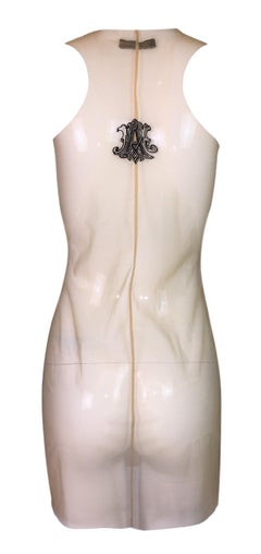 1996 Alexander McQueen Sheer Nude Mesh Embroidered Tattoo Mini Dress