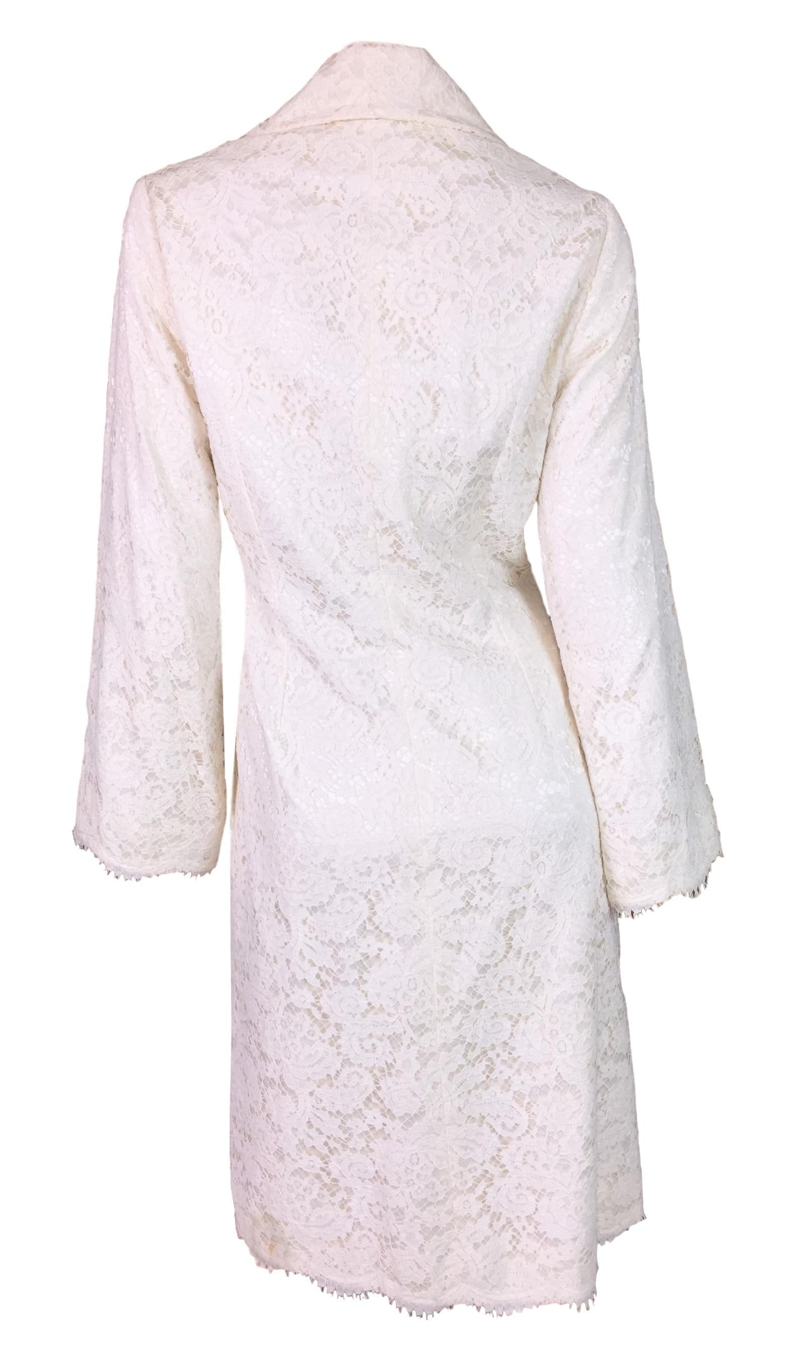 DESIGNER: Circa 1999 Givenchy Couture by Alexander McQueen

Please contact for more information and/or photos.

CONDITION: Good- There is a light spot at the hem

FABRIC: Lace- lined

COUNTRY MADE: France

SIZE: French 40

MEASUREMENTS; provided as