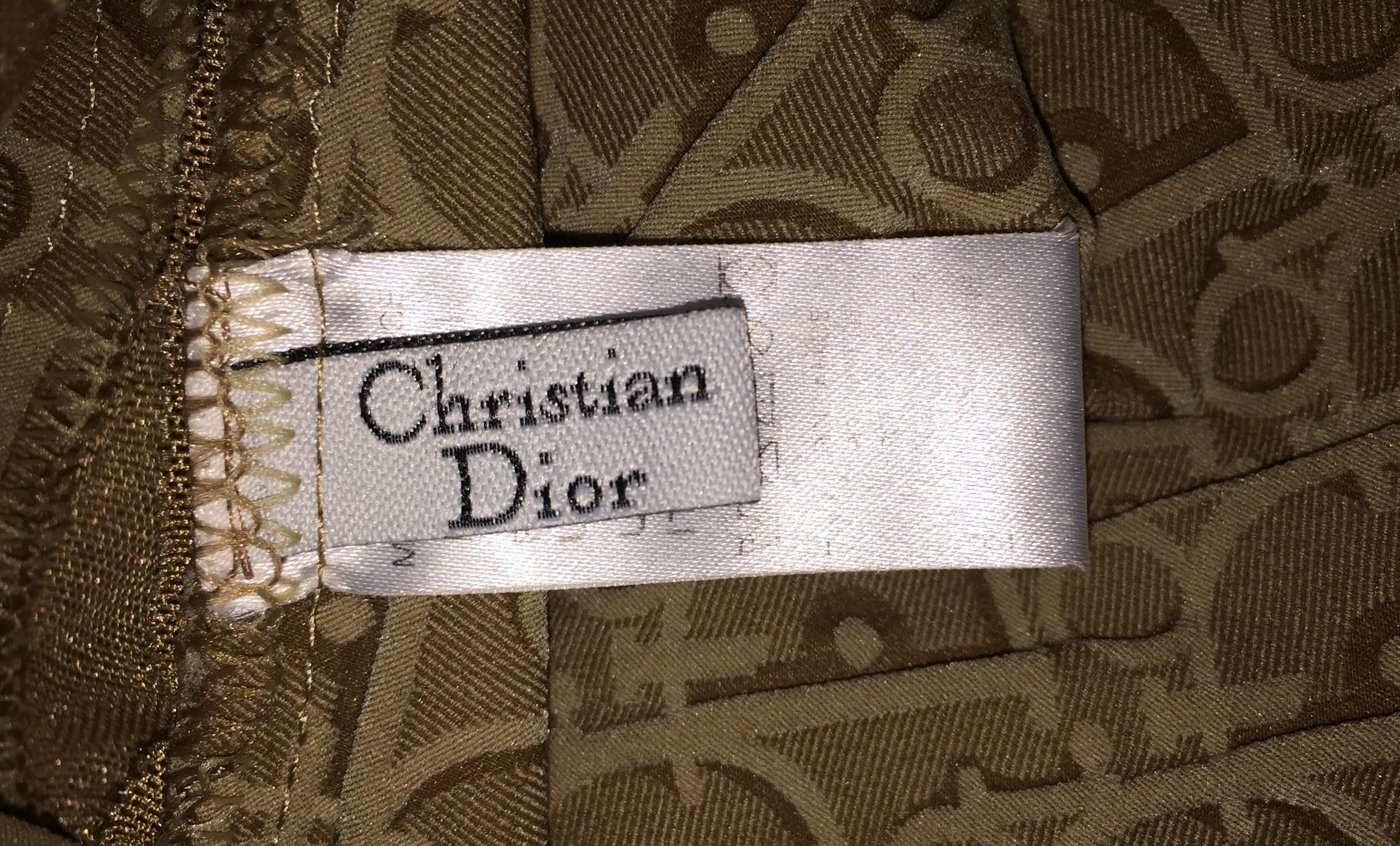 Christian Dior by John Galliano Rasta Monogram Sheer Mesh Tan Dress:: 2004 Bon état à Yukon, OK