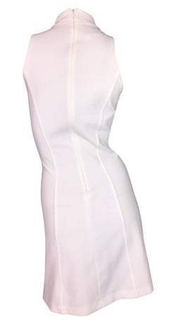 NWT 1990's Fendi White Barbarella Futuristic 60's Style Zucca Monogram Dress