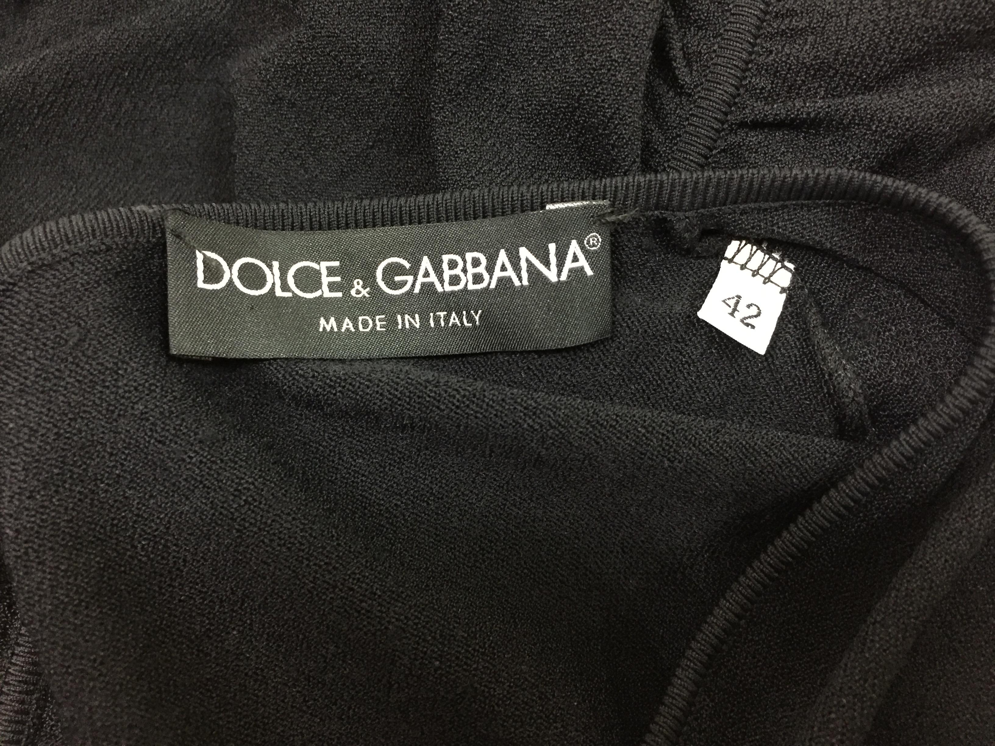 Women's F/W 2001 Dolce & Gabbana Semi-Sheer Black Ruched Off Shoulder Wiggle Dress